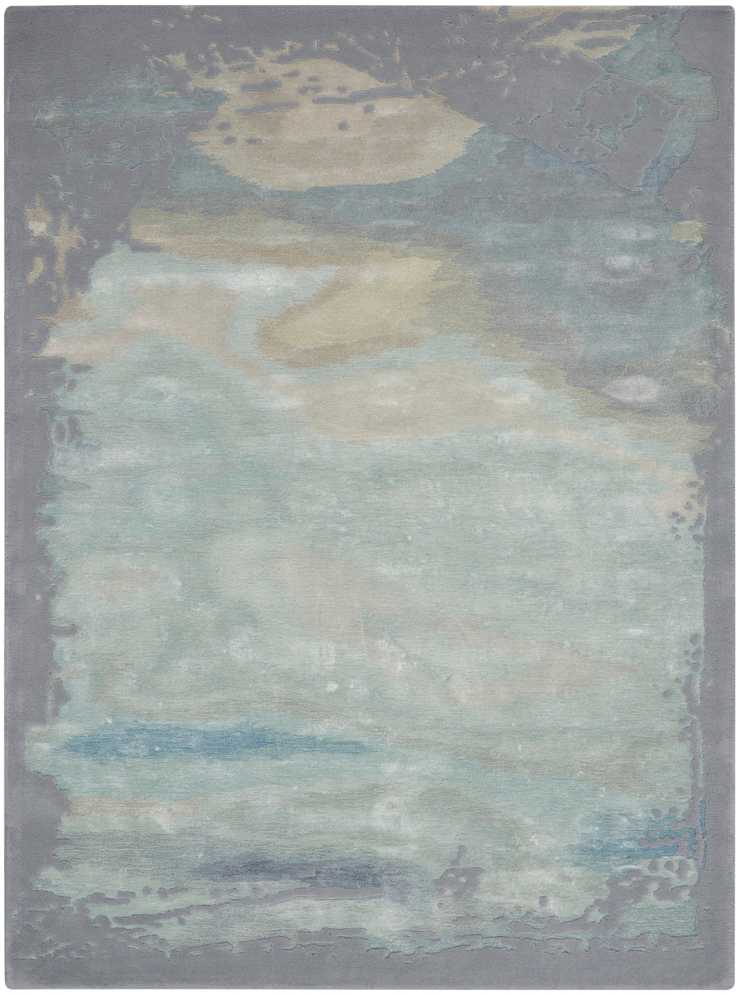 Nourison Prismatic 5'6" x 7'5" Seafoam/Silver Modern Indoor Rug