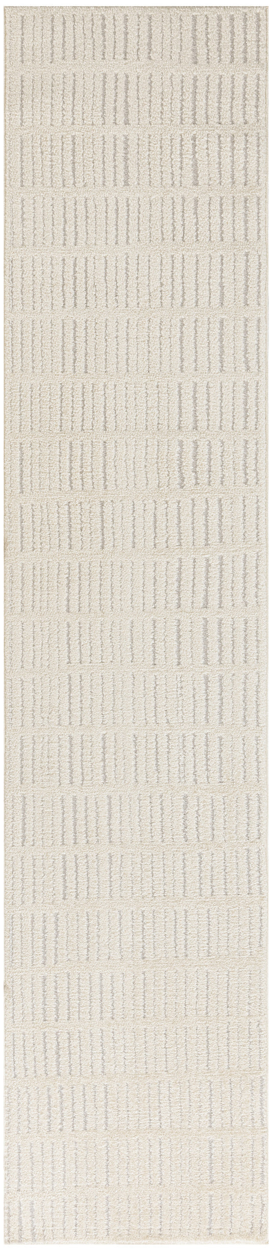 Nourison Modern Comfort 2'2" x 10' Ivory Grey Scandinavian Indoor Rug