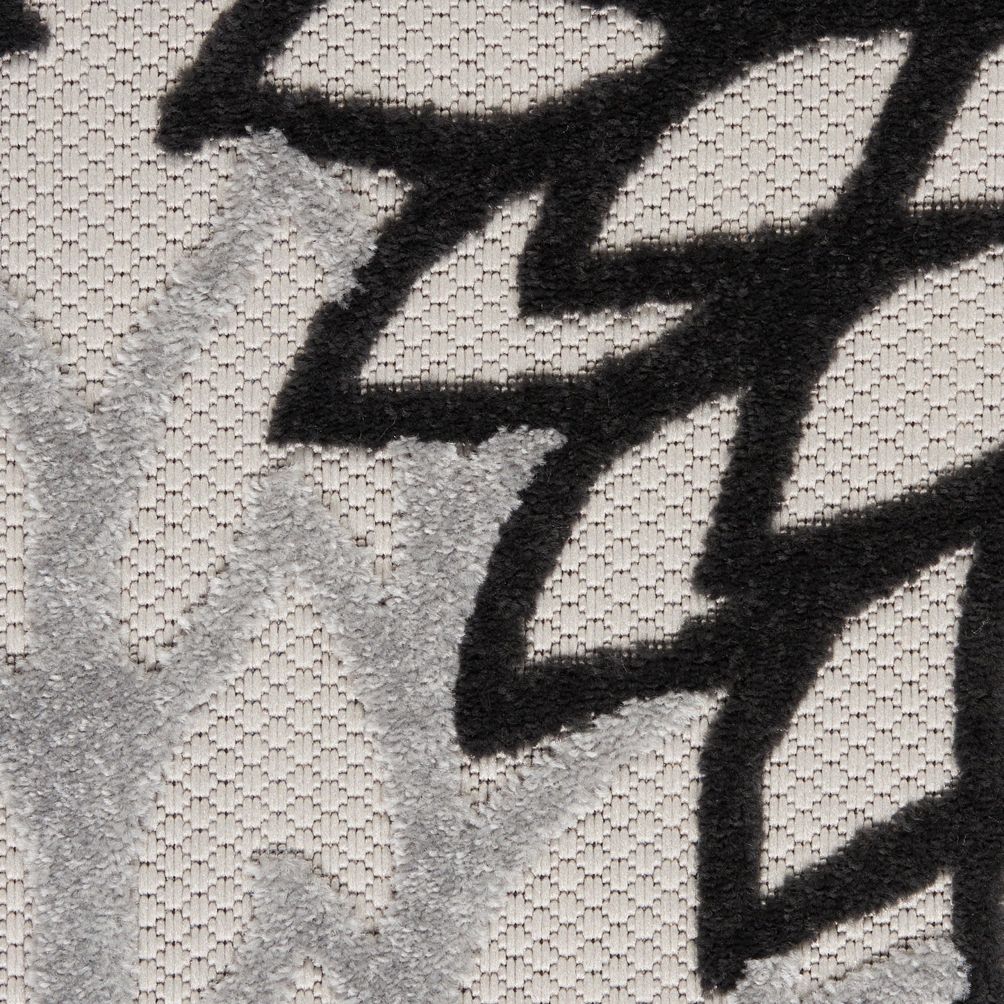 Nourison Aloha 9' x 12' Black White Tropical Rug