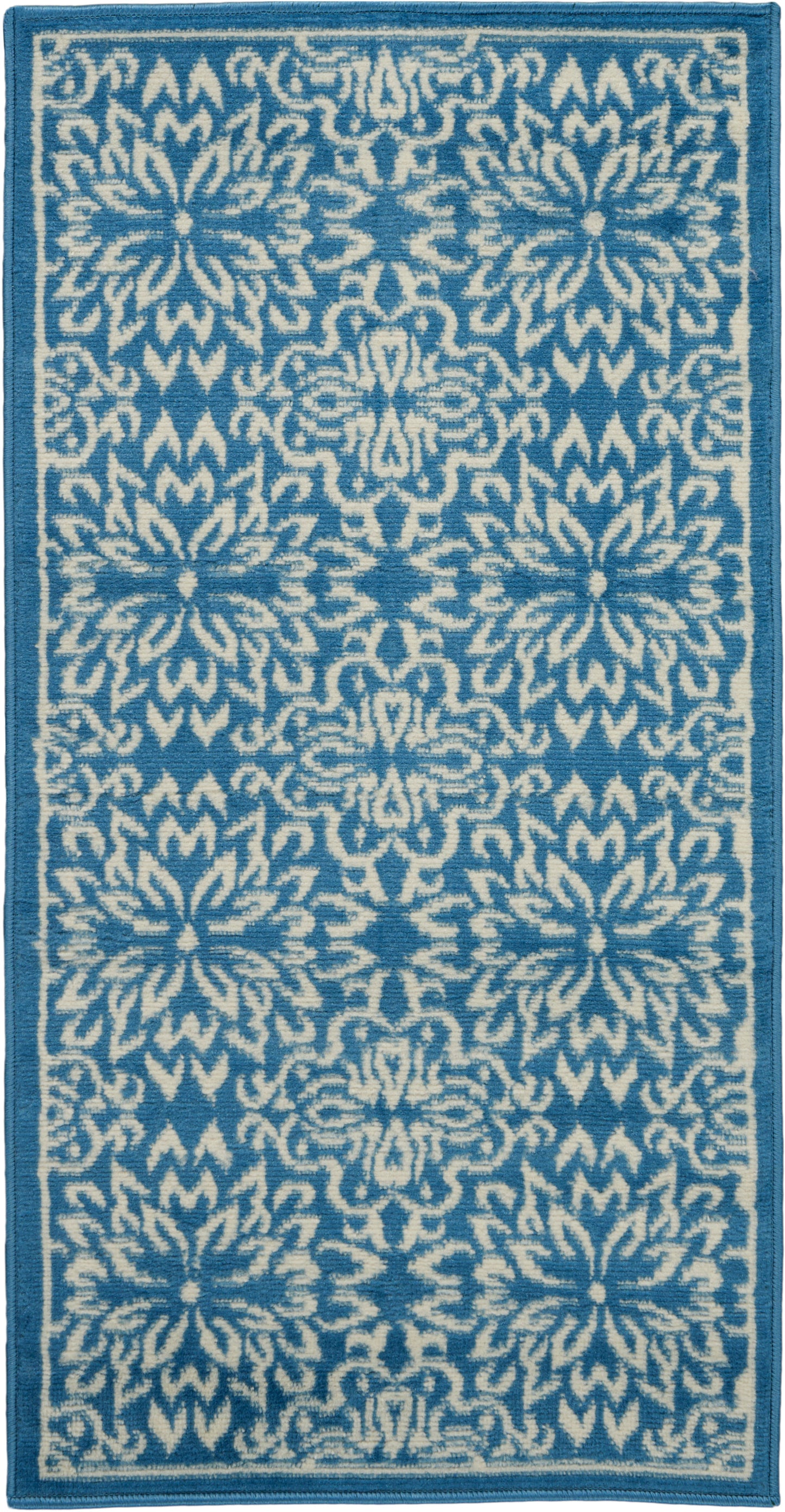 Nourison Jubilant 2' x 4' Ivory Blue Farmhouse Indoor Rug