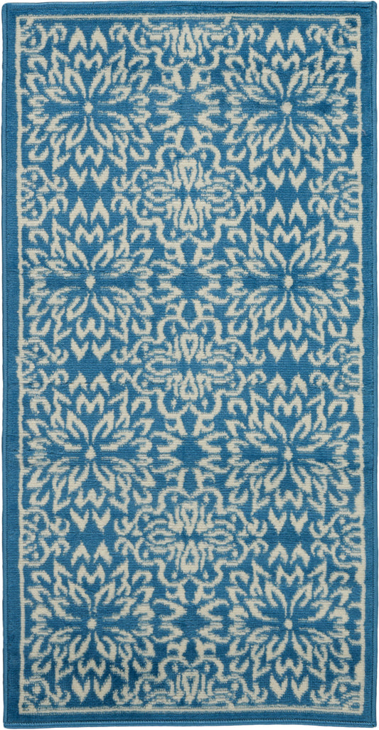 Nourison Jubilant 2' x 4' Ivory Blue Farmhouse Indoor Rug
