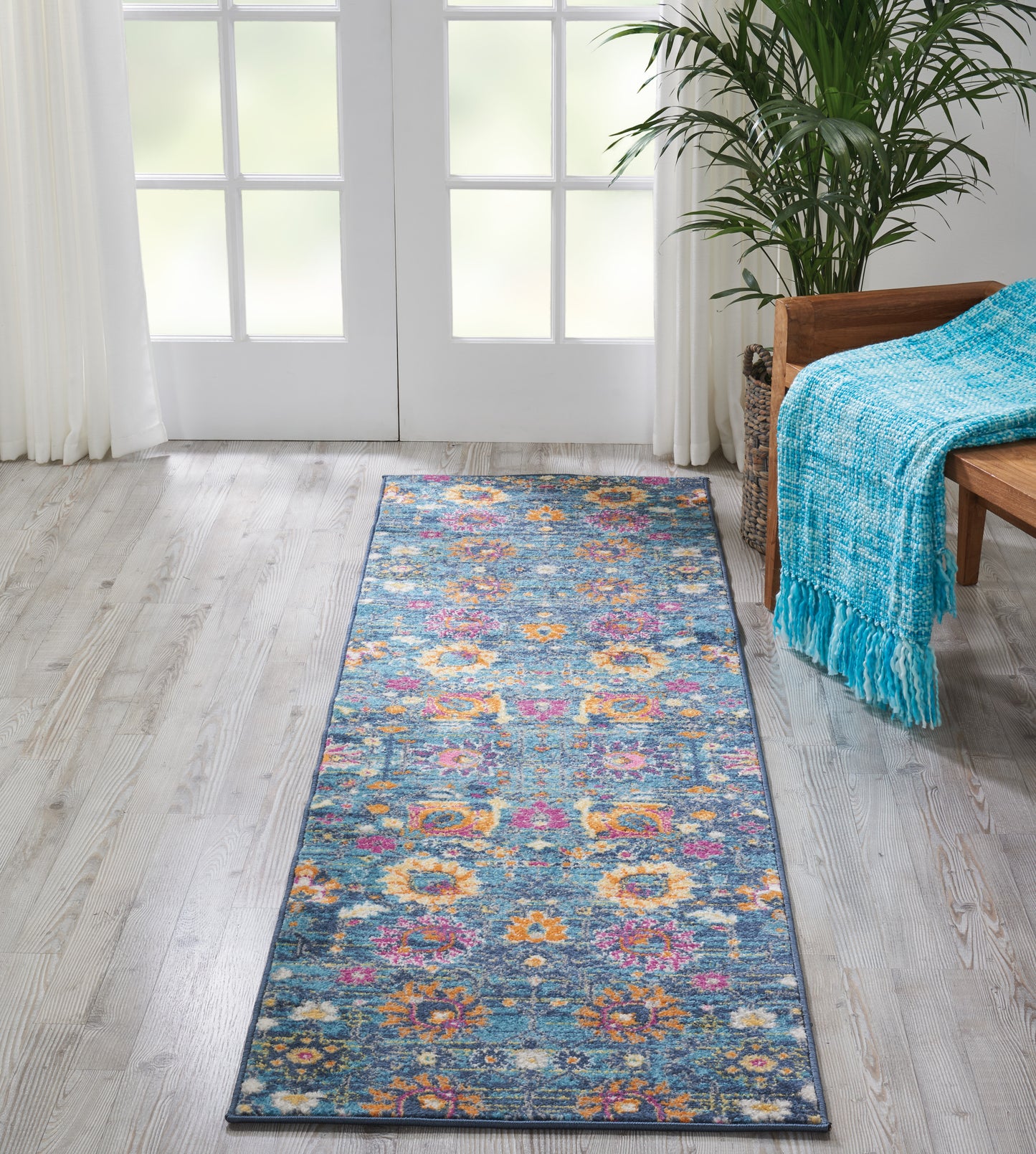 Nourison Passion 2'2" x 7'6" Denim Bohemian Indoor Rug