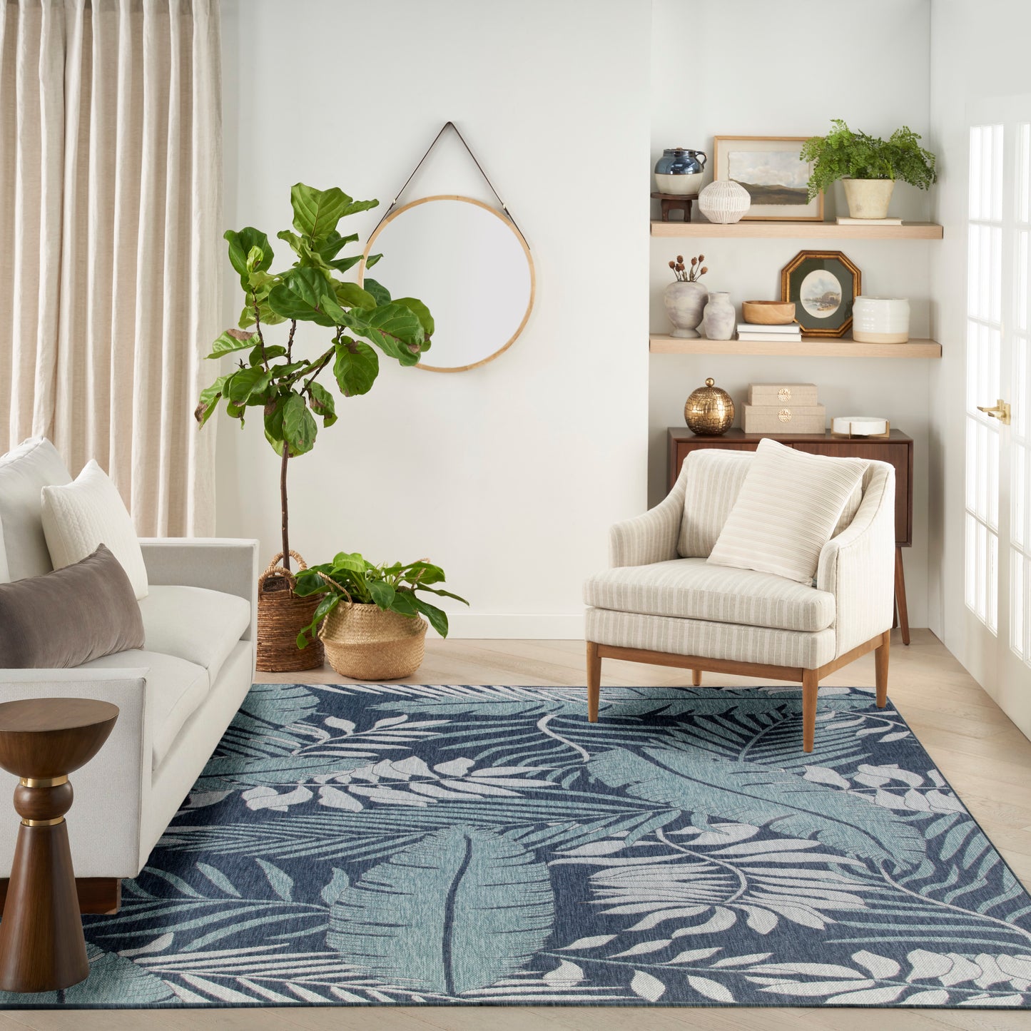 Nourison Garden Oasis 10' x 14' Navy Outdoor Rug