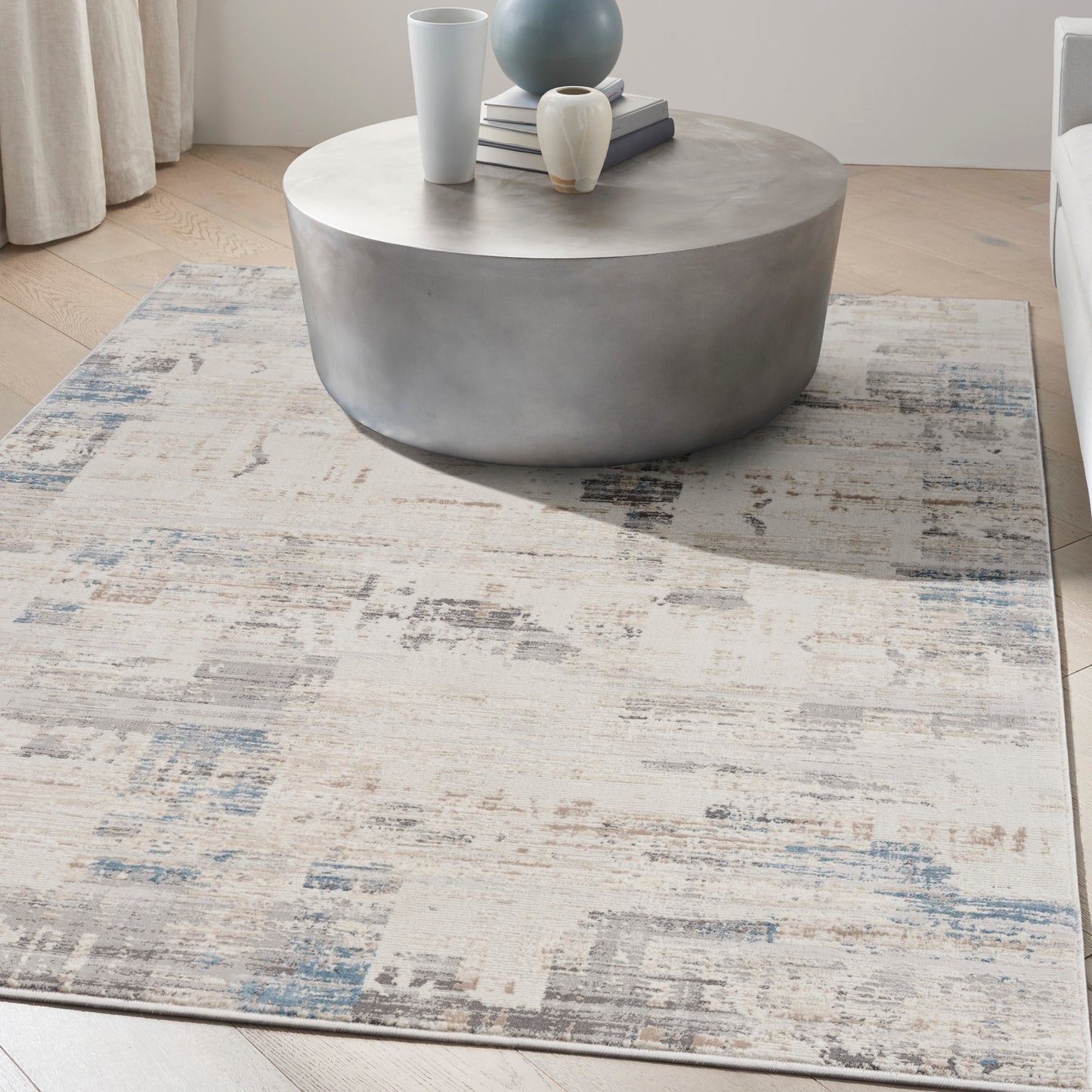 Calvin Klein CK022 Infinity 6' x 9' Ivory Grey Blue Modern Indoor Rug