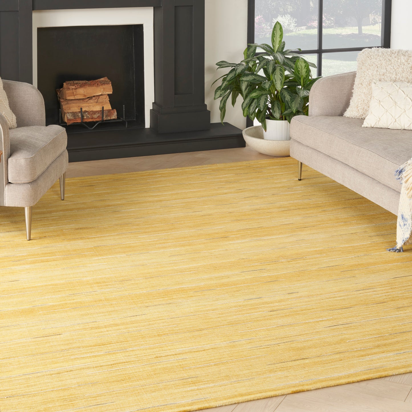 Nourison Interweave 10' x 14' Yellow Modern Indoor Rug
