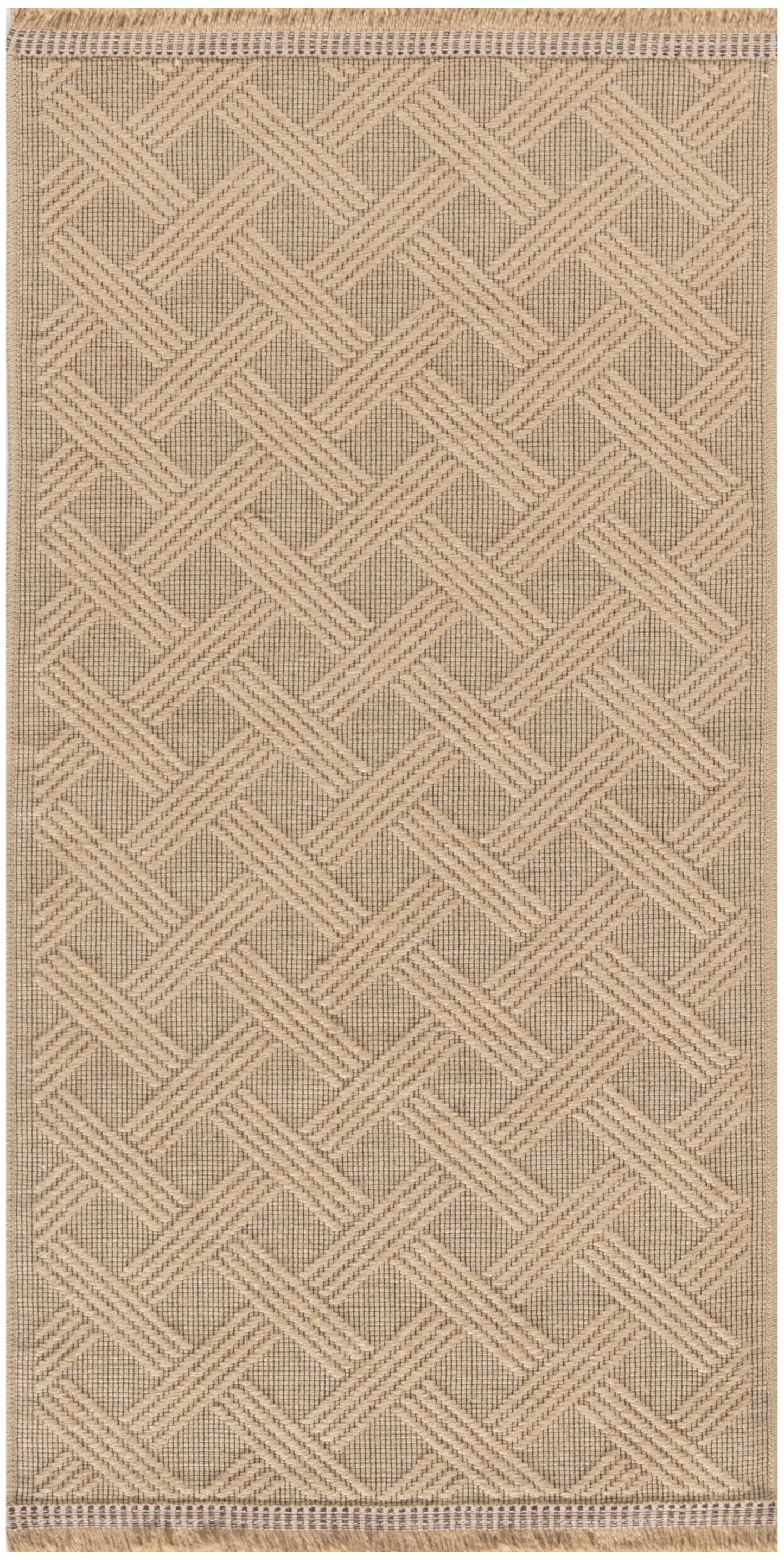 Nourison Washable Jute 2' x 4' Natural Modern Indoor Rug