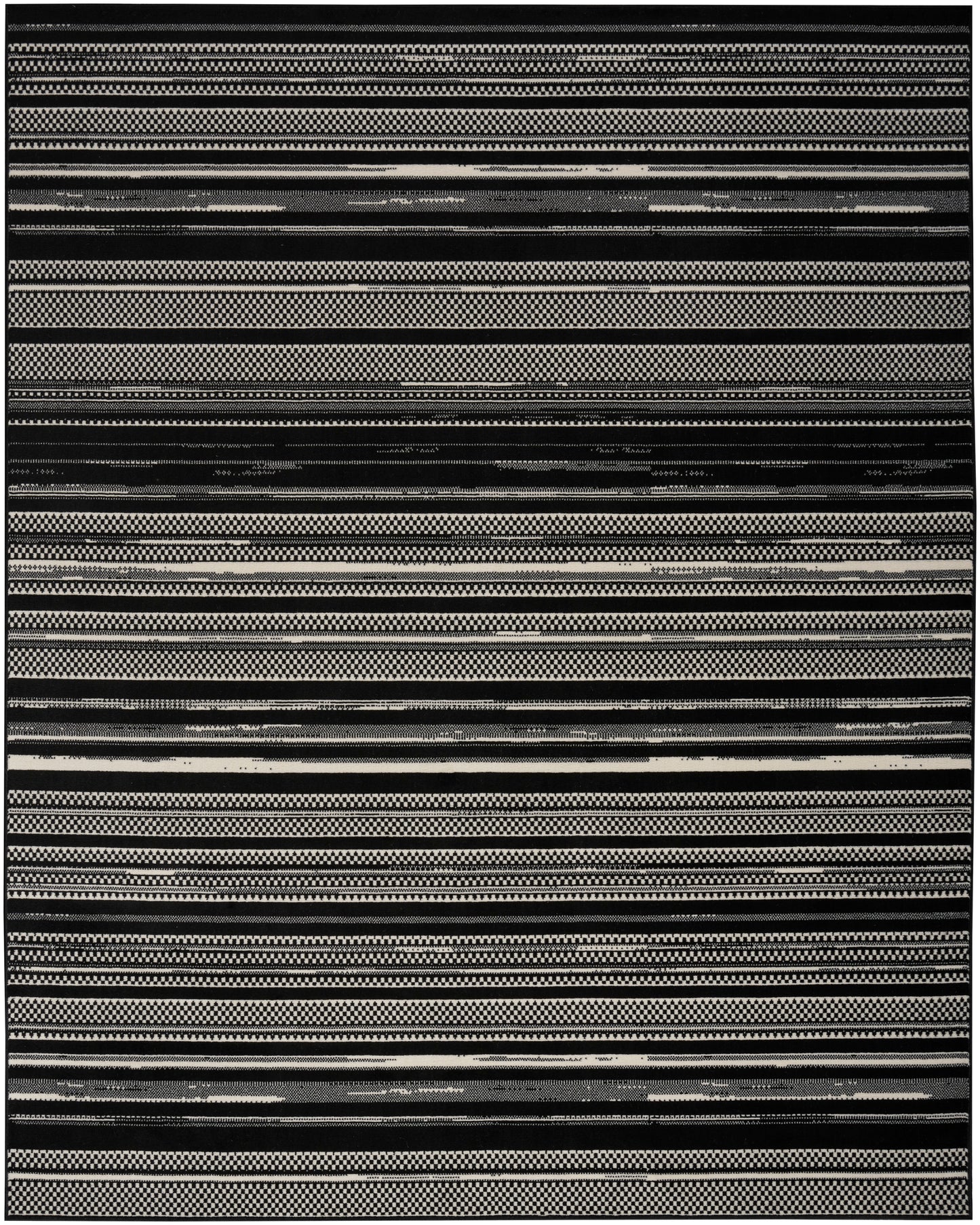 Nourison Grafix 7'10" x 9'10" Black White Modern Indoor Rug