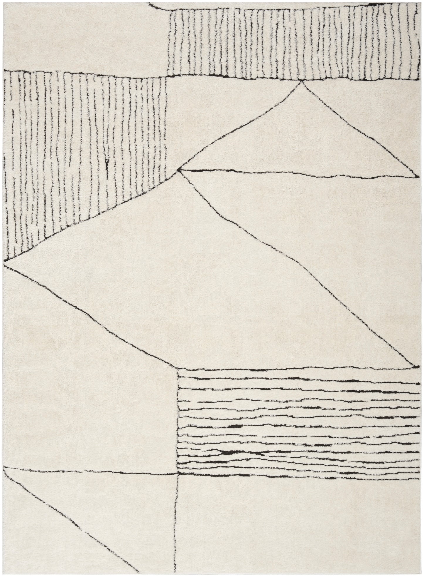 Nourison Modern Comfort 5'3" x 7' Ivory Black Scandinavian Indoor Rug
