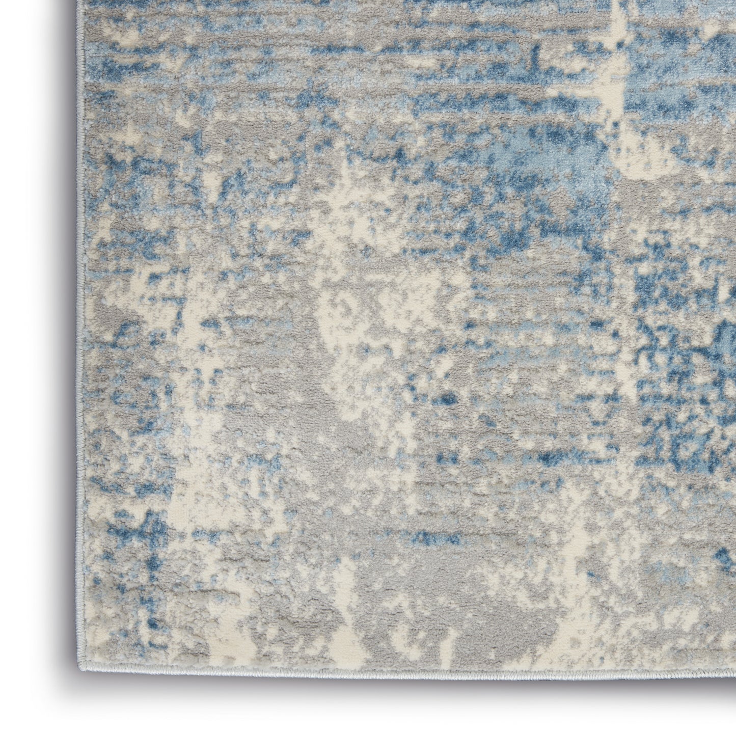 Nourison Solace 2'3" x 7'3" Ivory/Grey/Blue Modern Indoor Rug