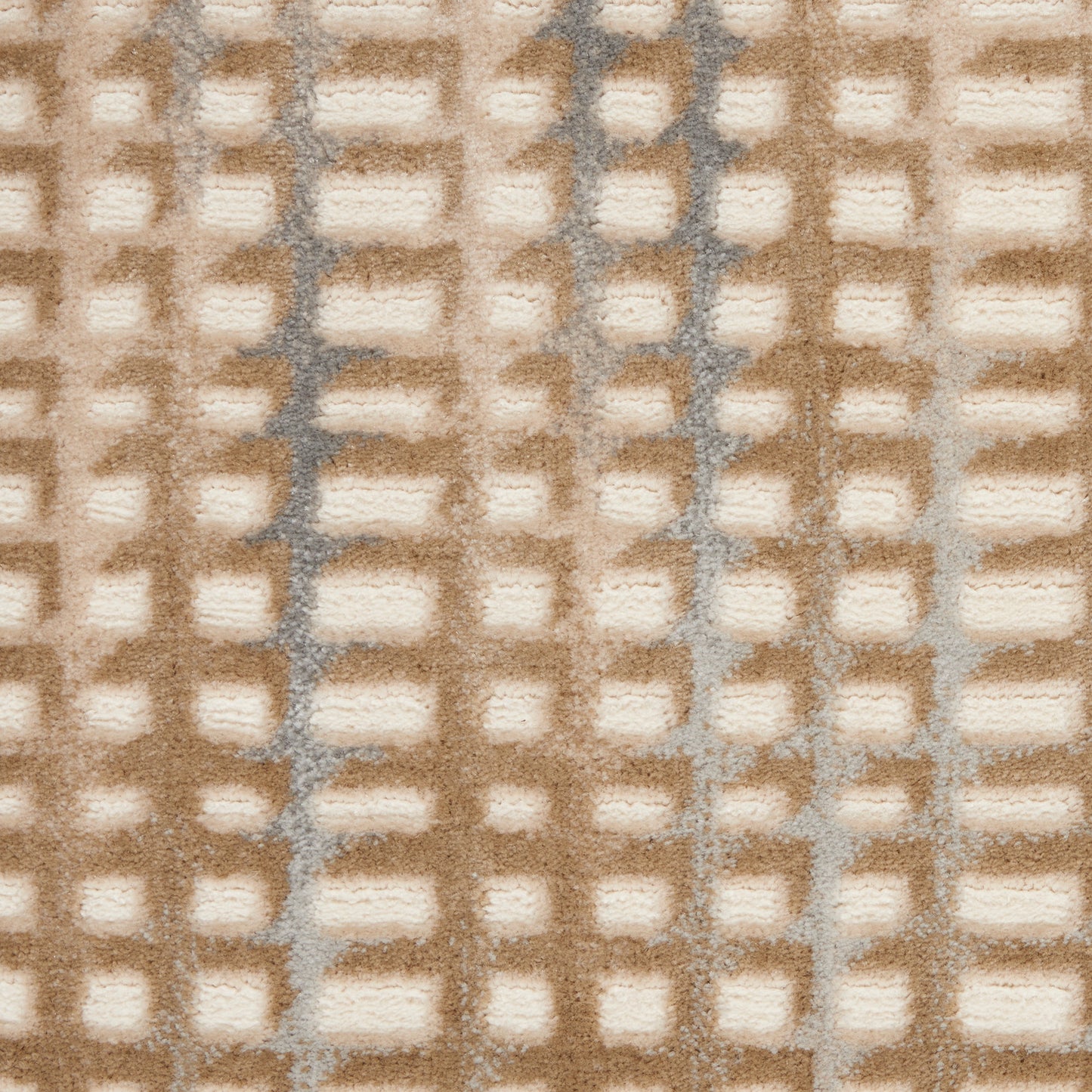 Nourison Solace 2'3" x 7'3" Beige Blue Contemporary Indoor Rug