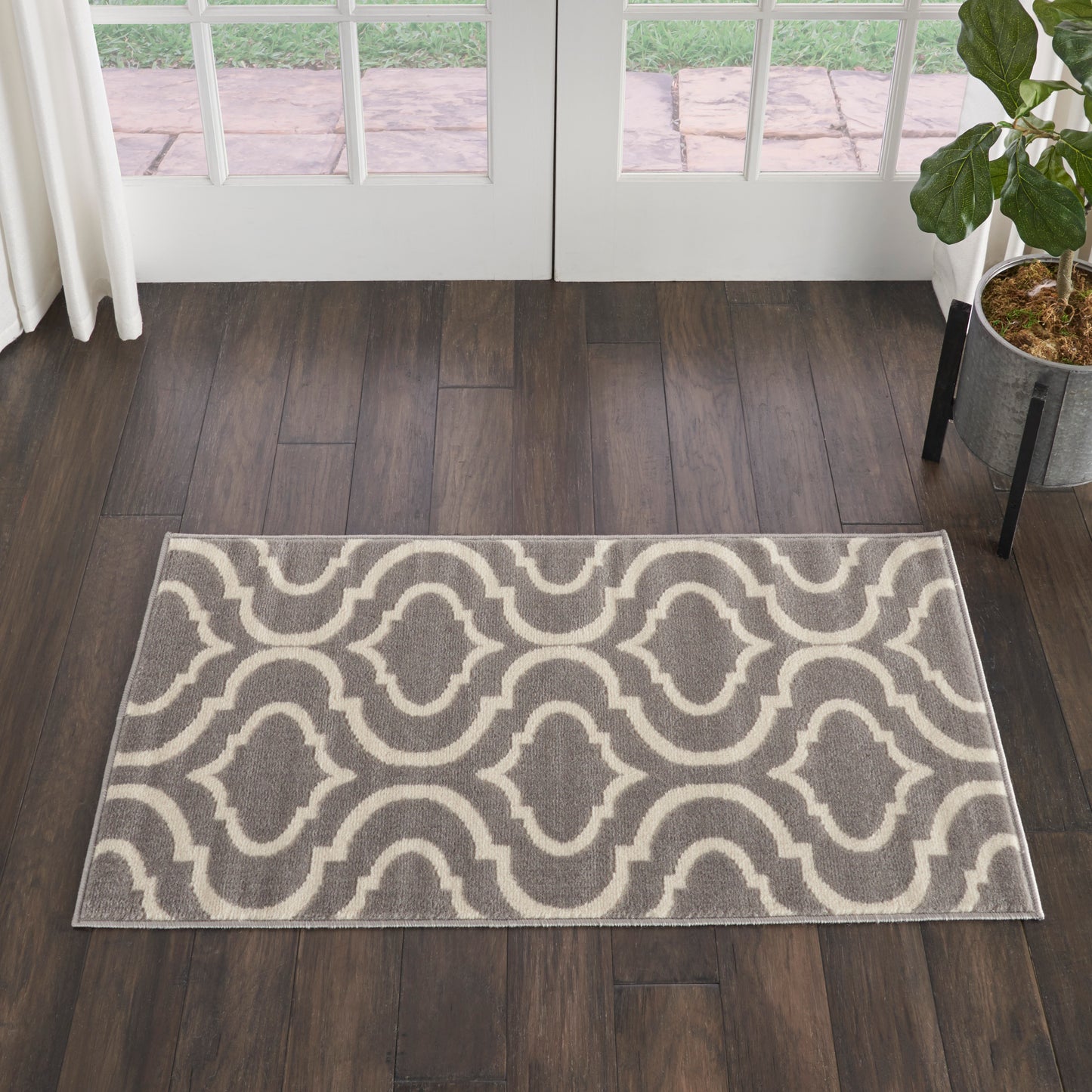 Nourison Jubilant 2' x 4' Grey Contemporary Indoor Rug