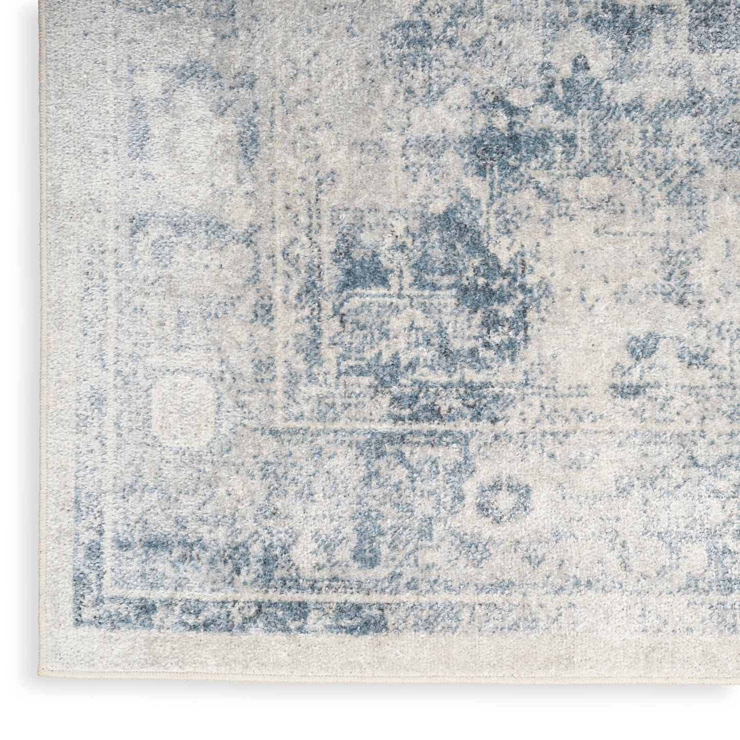 Nourison Astra Machine Washable 9' x 12' Blue Ivory Vintage Indoor Rug