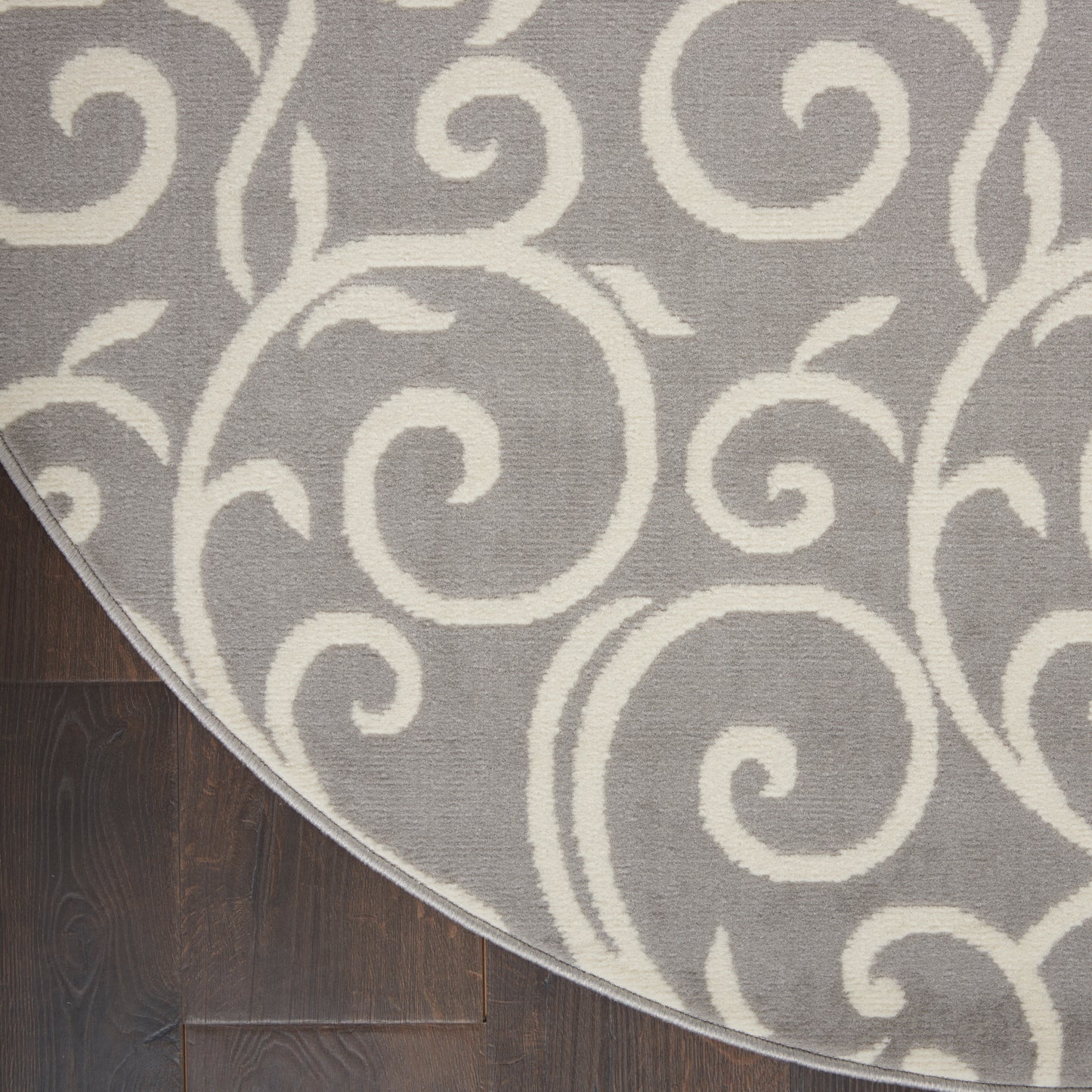 Nourison Grafix 5'3" x Round Grey Contemporary Indoor Rug