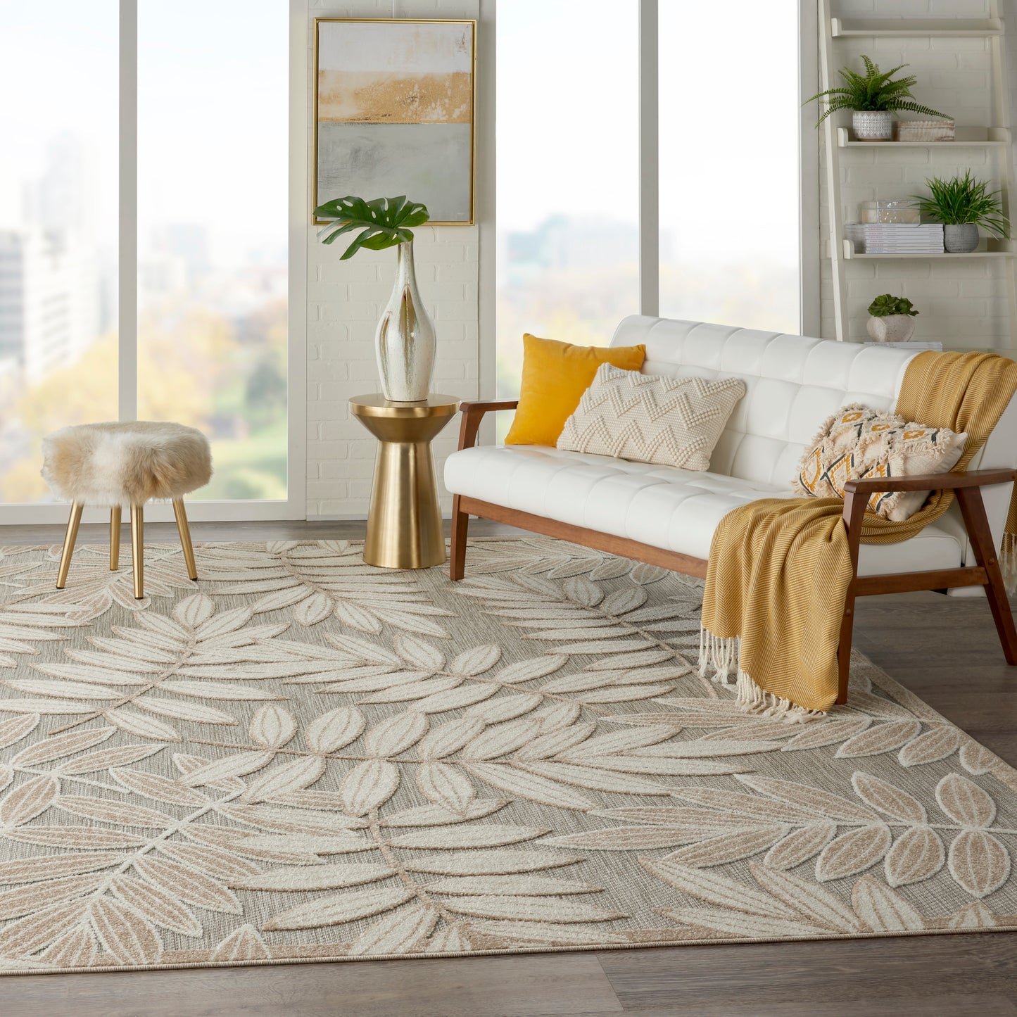 Nourison Aloha 9'6" x 13' Natural Tropical Rug