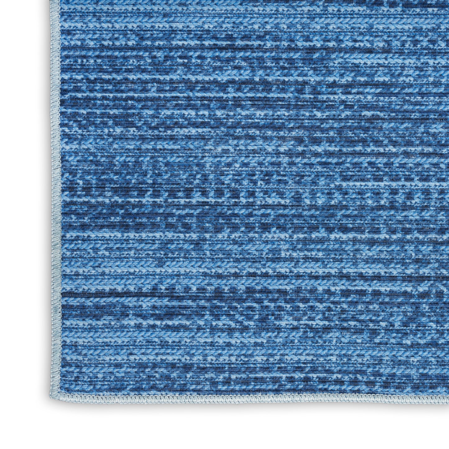 Nourison Nourison Washables 2'2" x 10' Blue Modern Indoor Rug