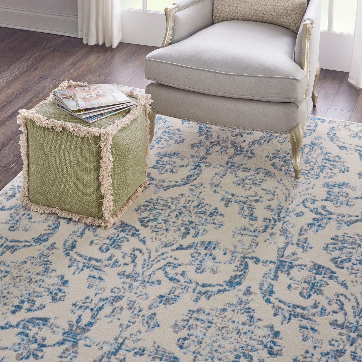 Nourison Jubilant 7' x 10' Ivory Blue Vintage Indoor Rug