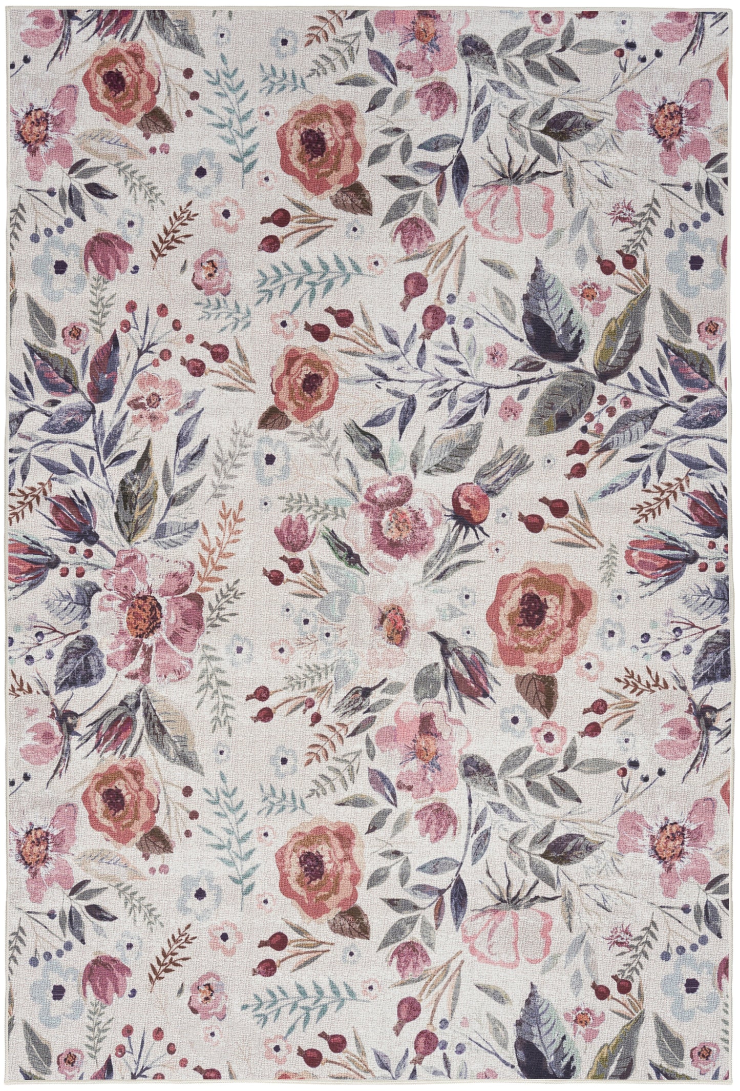 Nourison Nourison Washables 4' x 6' Ivory Pink Vintage Indoor Rug