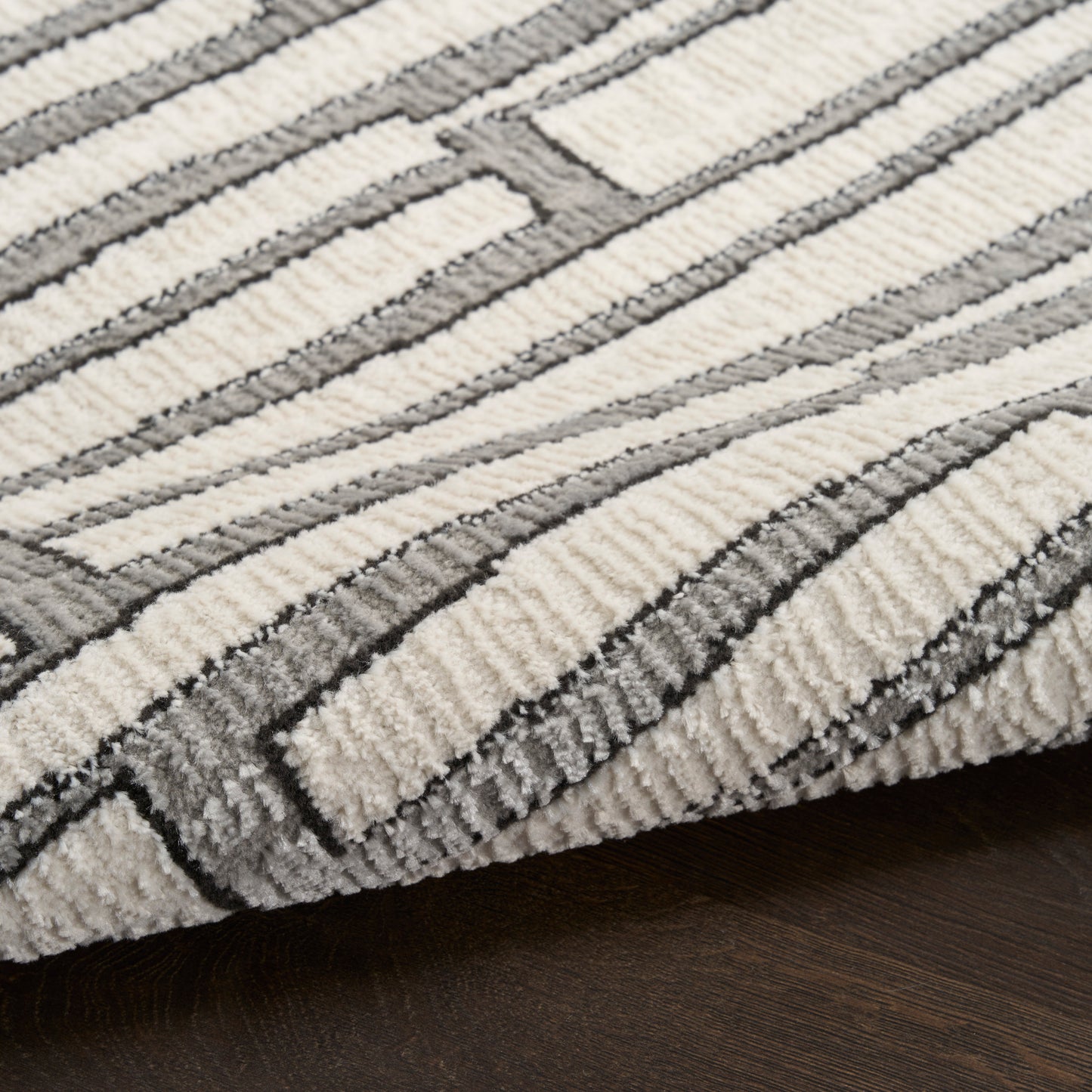 Nourison Nordic 4' x 6' Ivory Grey Scandinavian Indoor Rug
