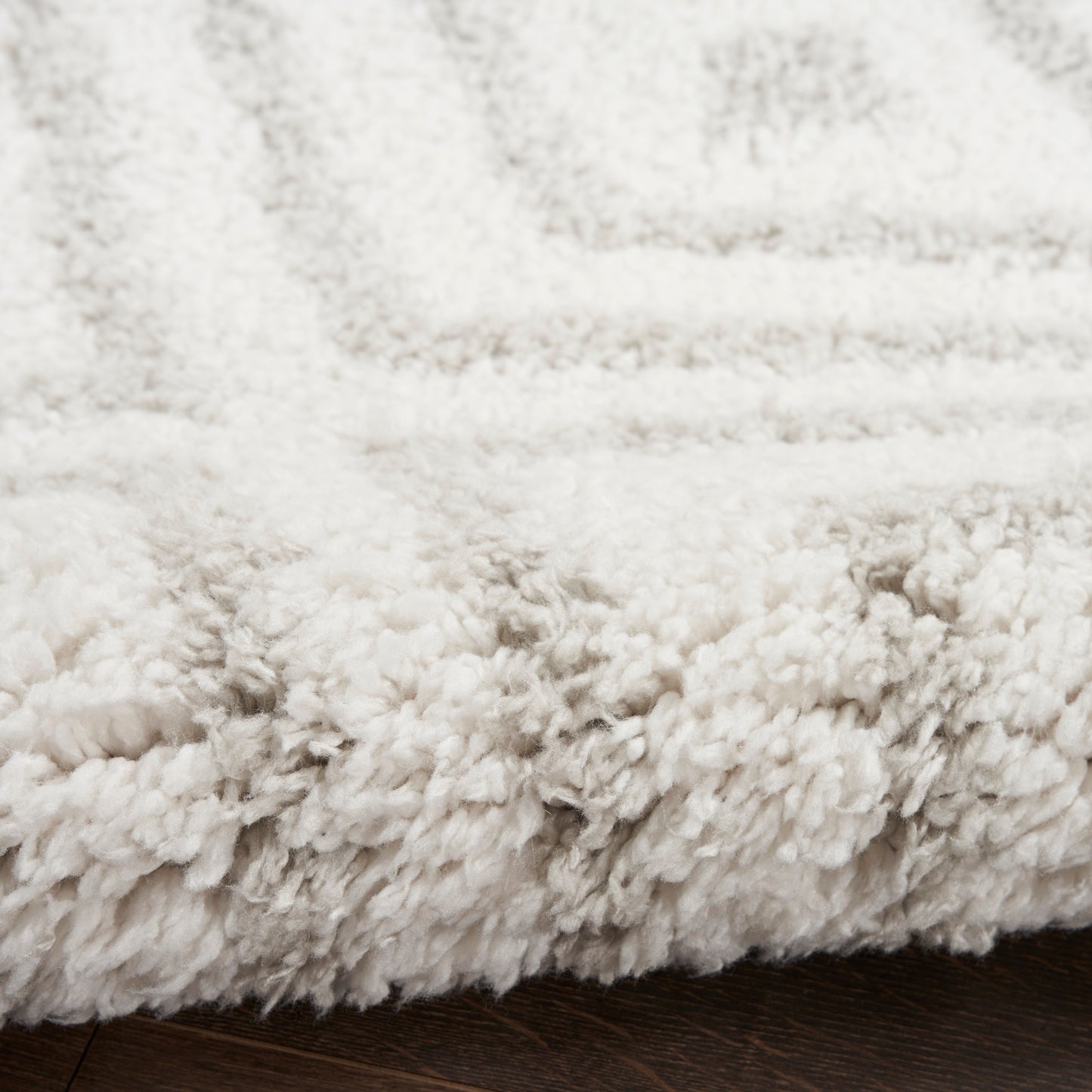 Nourison Modern Shag 5'3" x 7' Ivory Silver Modern Indoor Rug