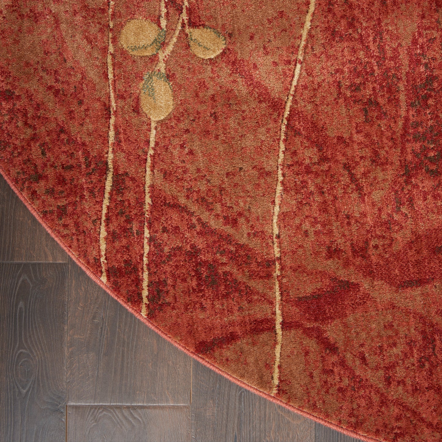 Nourison Somerset 7'9" x Round Flame Rustic Indoor Rug