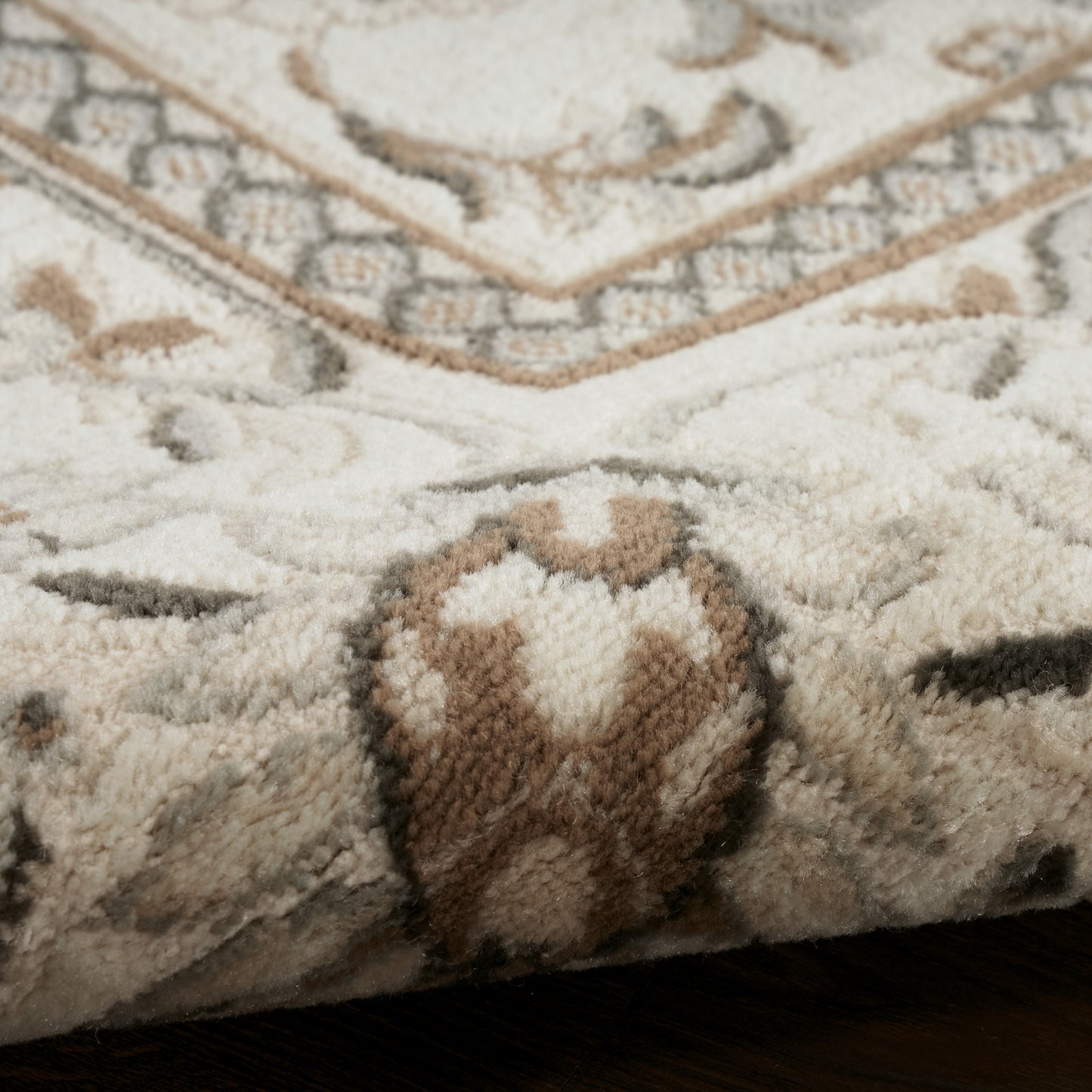 Nourison Serenity Home 2'2" x 3'9" Ivory Mocha Vintage Indoor Rug
