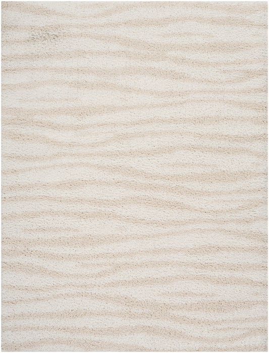 Nourison Modern Shag 7'10" x 9'10" Ivory Beige Modern Indoor Rug