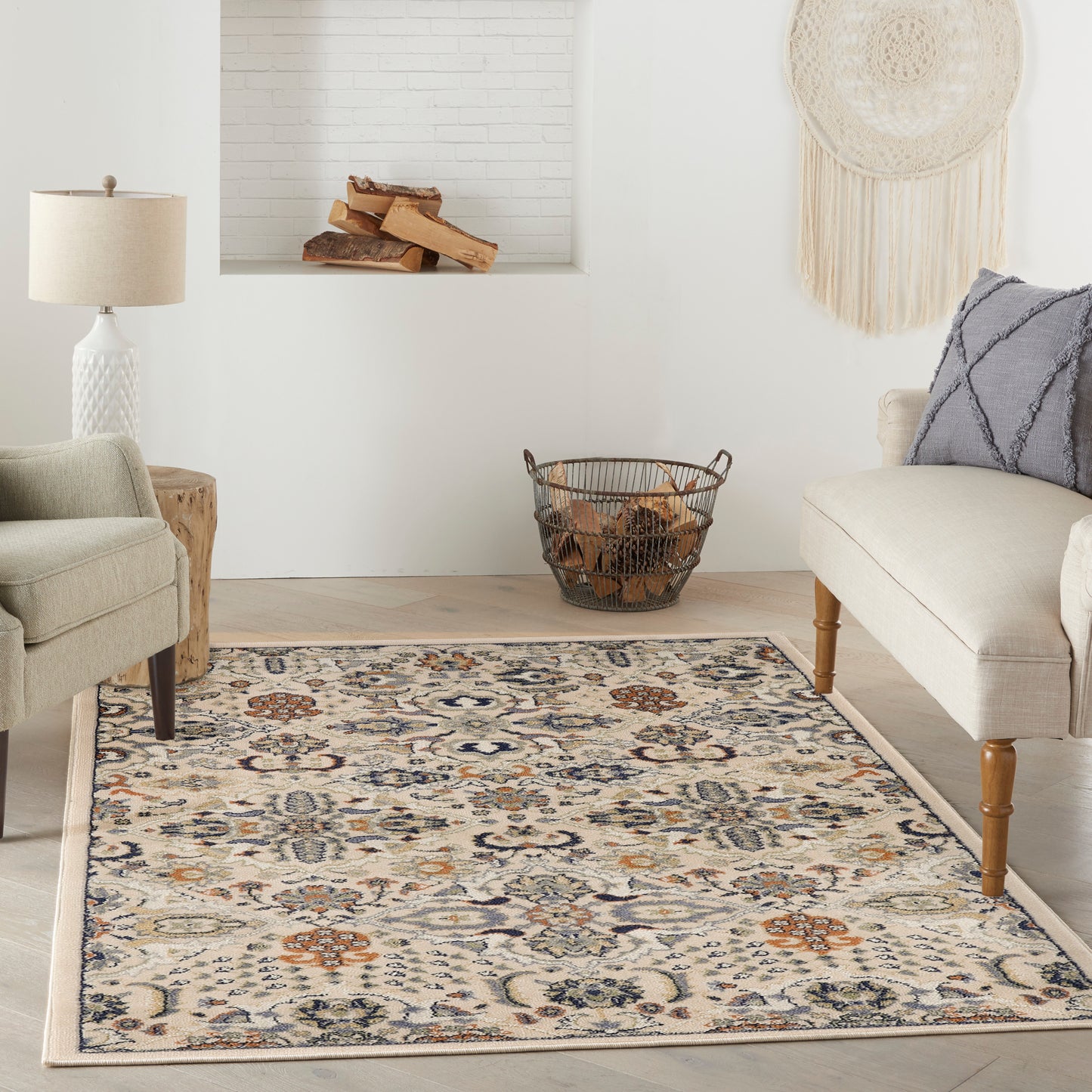 Nourison Allur 4' x 6' Beige Bohemian Indoor Rug