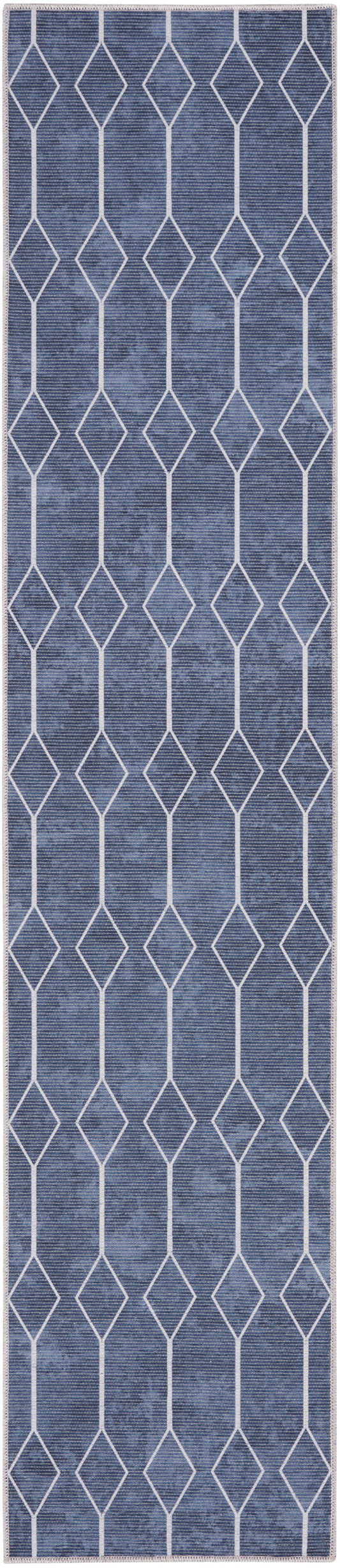 Nicole Curtis Machine Washable Series 1 2'2" x 8' Navy Modern Indoor Rug