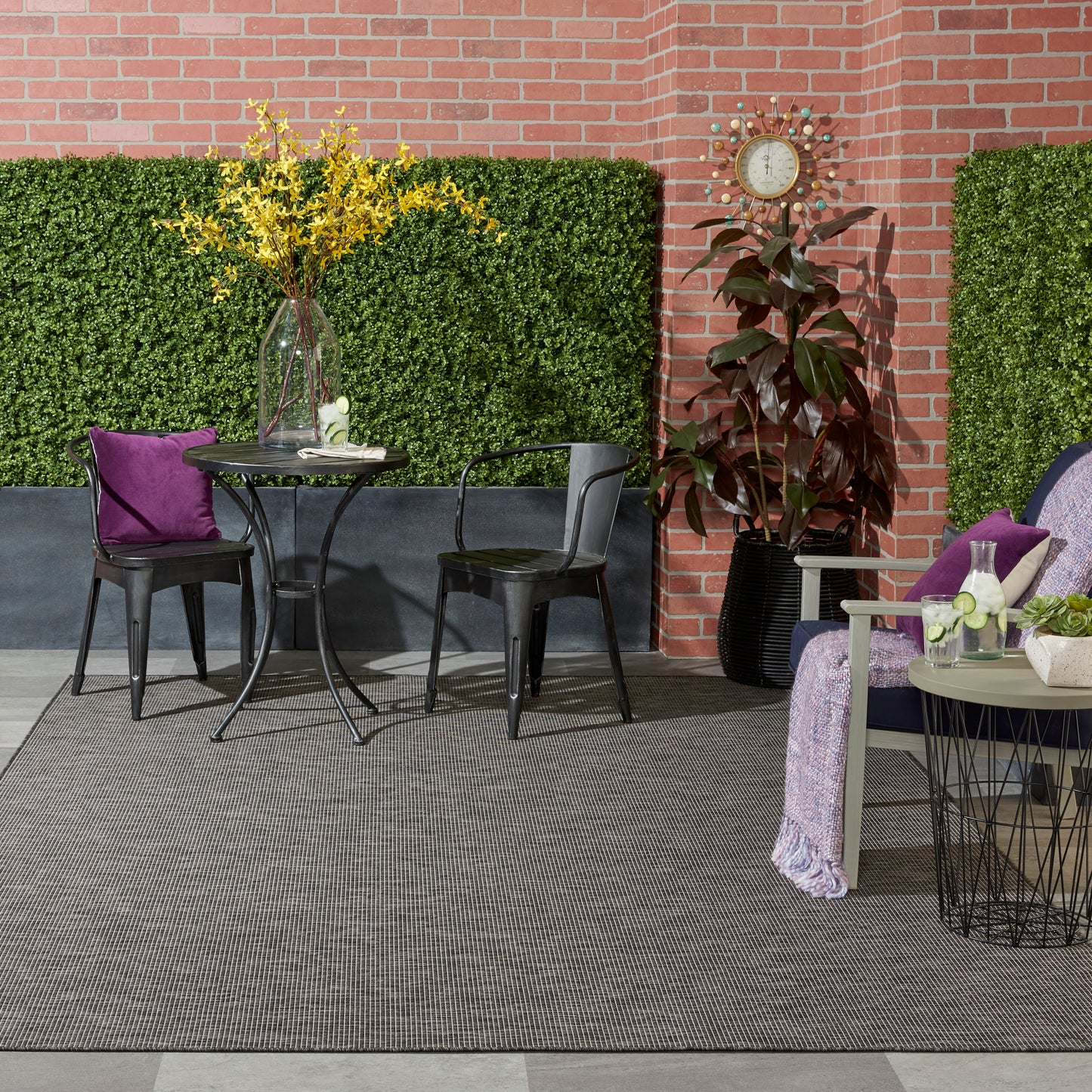 Nourison Positano 7' x 10' Charcoal Modern Rug
