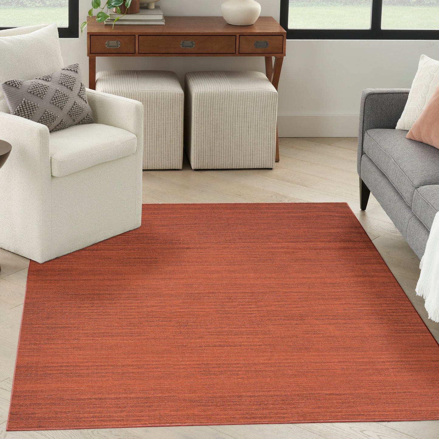 Nourison Washable Essentials 4' x 6' Brick Modern Indoor Rug