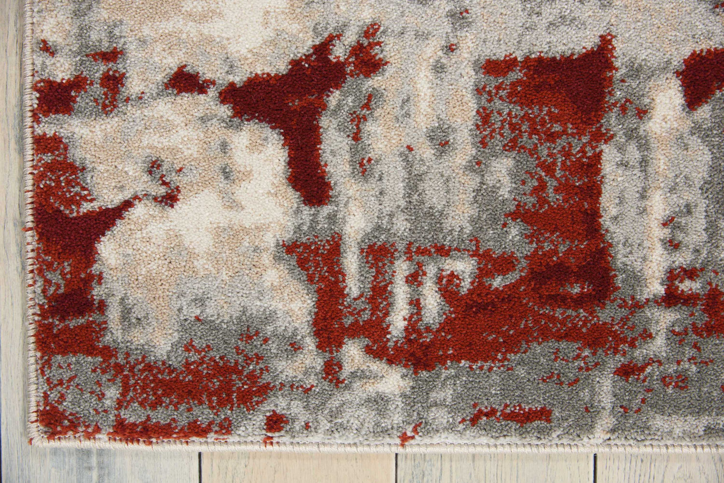 Nourison Maxell 9'3" x 12'9" Ivory/Red Modern Indoor Rug