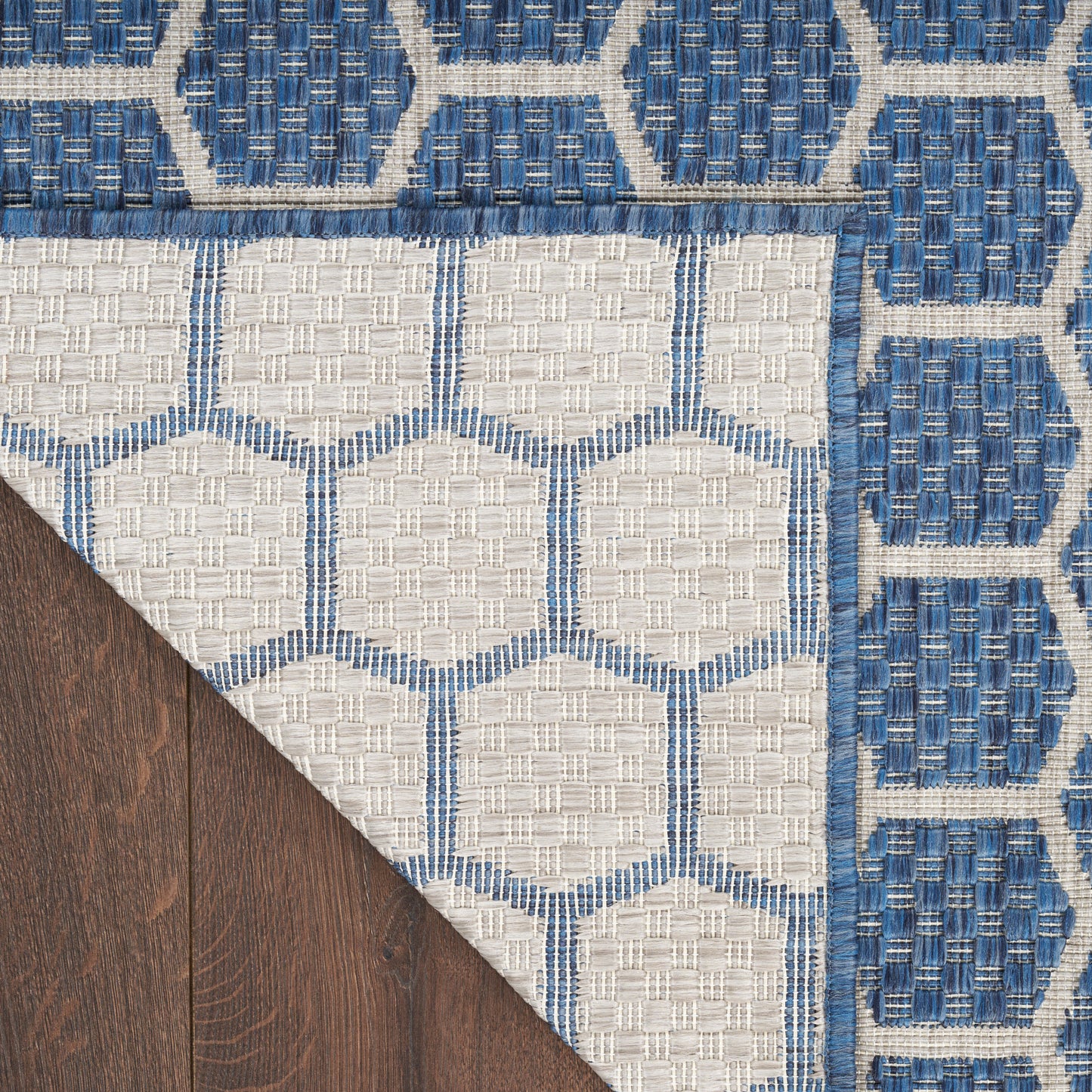 Nourison Twist Reversible 2'2" x 12' Blue Modern Rug