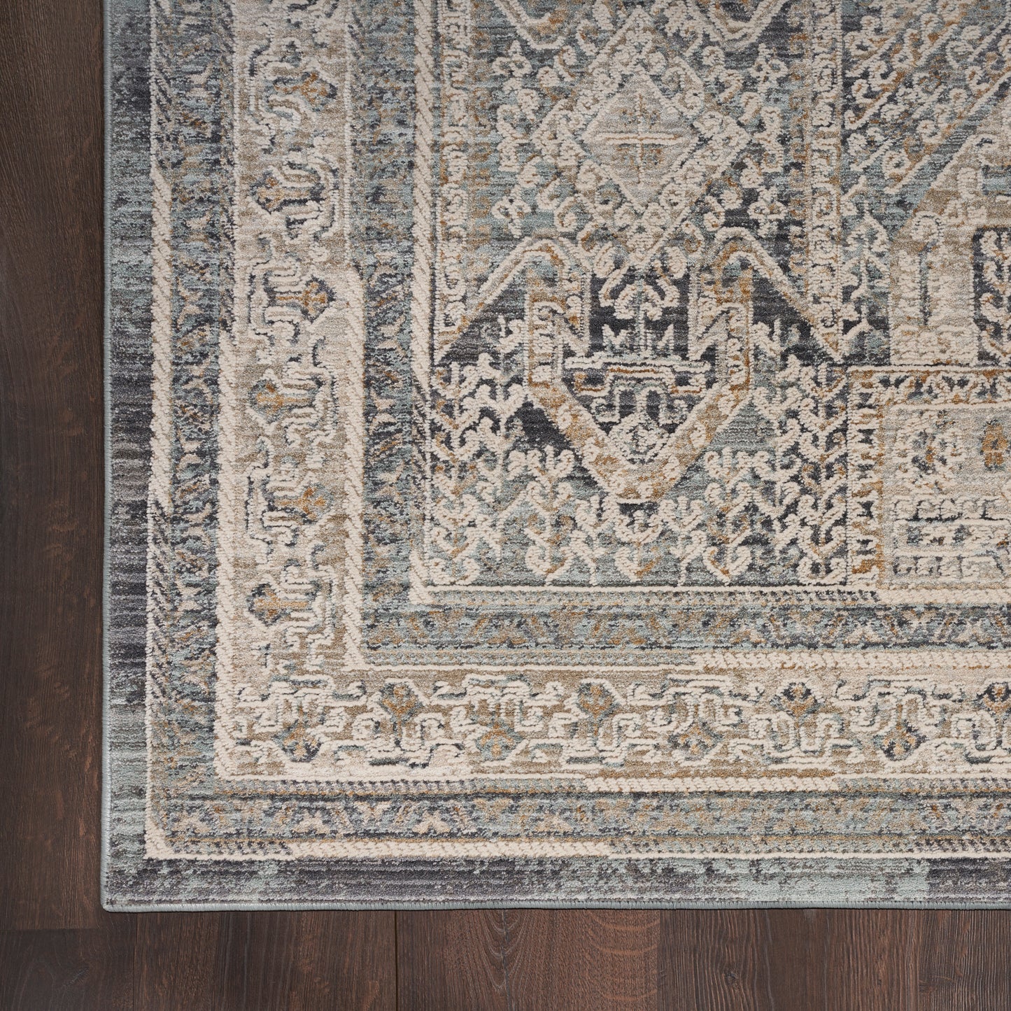 Nourison Lynx 2'3" x 10' Ivory Charcoal Vintage Indoor Rug