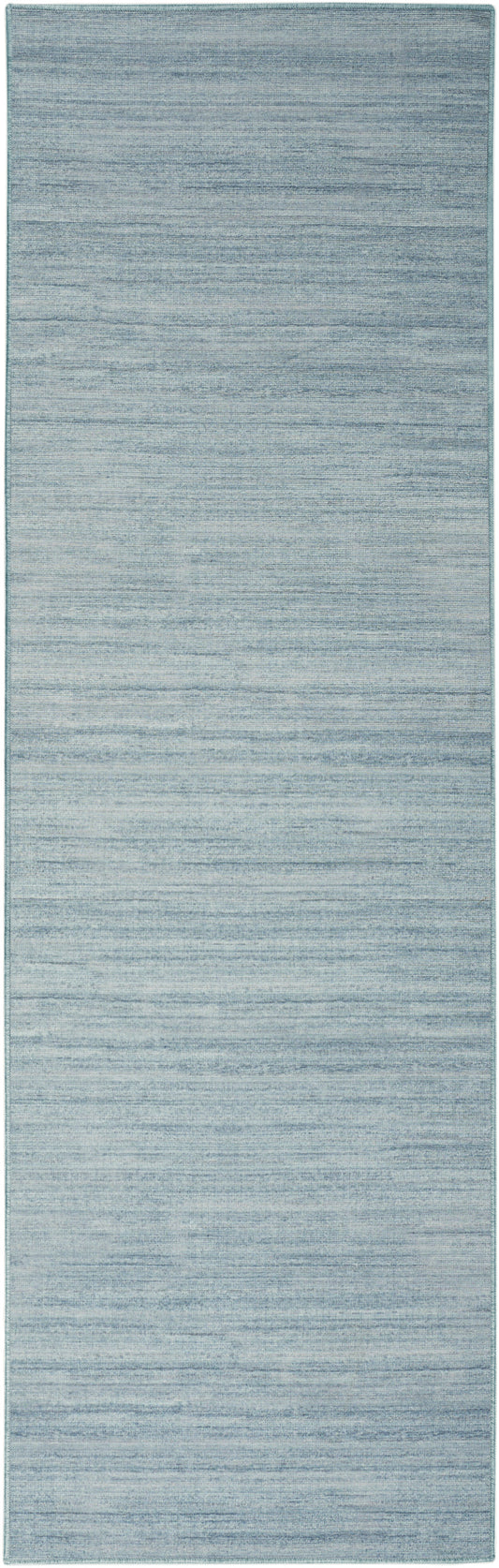 Nourison Washable Essentials 2'2" x 8' Aqua Modern Indoor Rug