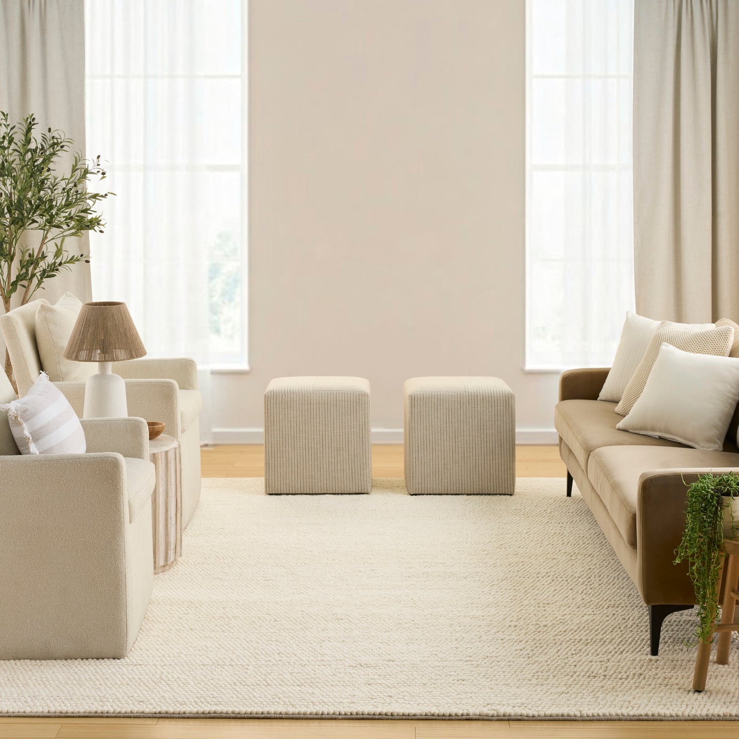 DKNY Pure Knots 9'9" x 13'9" Ivory Modern Indoor Rug