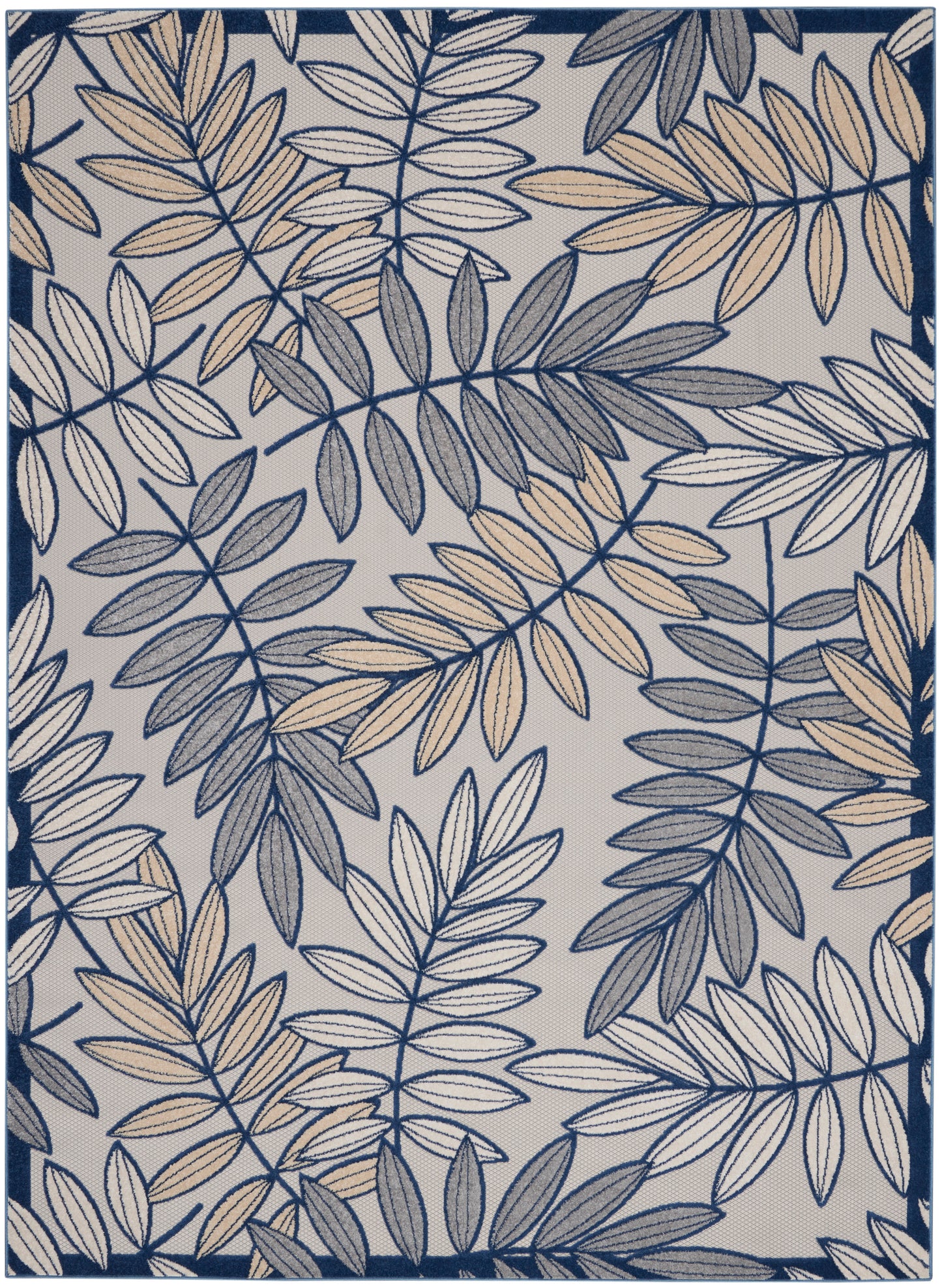 Nourison Aloha 7' x 10' Ivory/Navy Tropical Rug