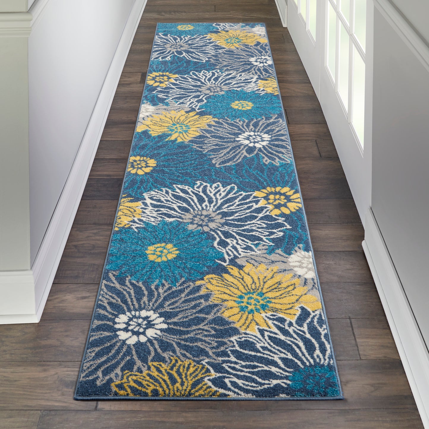 Nourison Passion 2'2" x 10' Blue Contemporary Indoor Rug