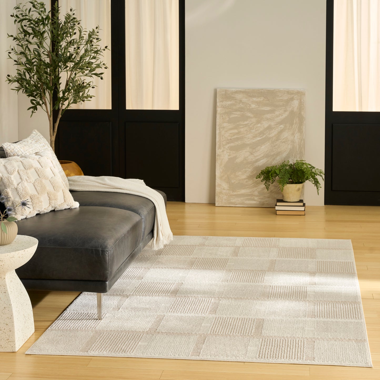 Nourison Nordic 4' x 6' Ivory Taupe Modern Indoor Rug