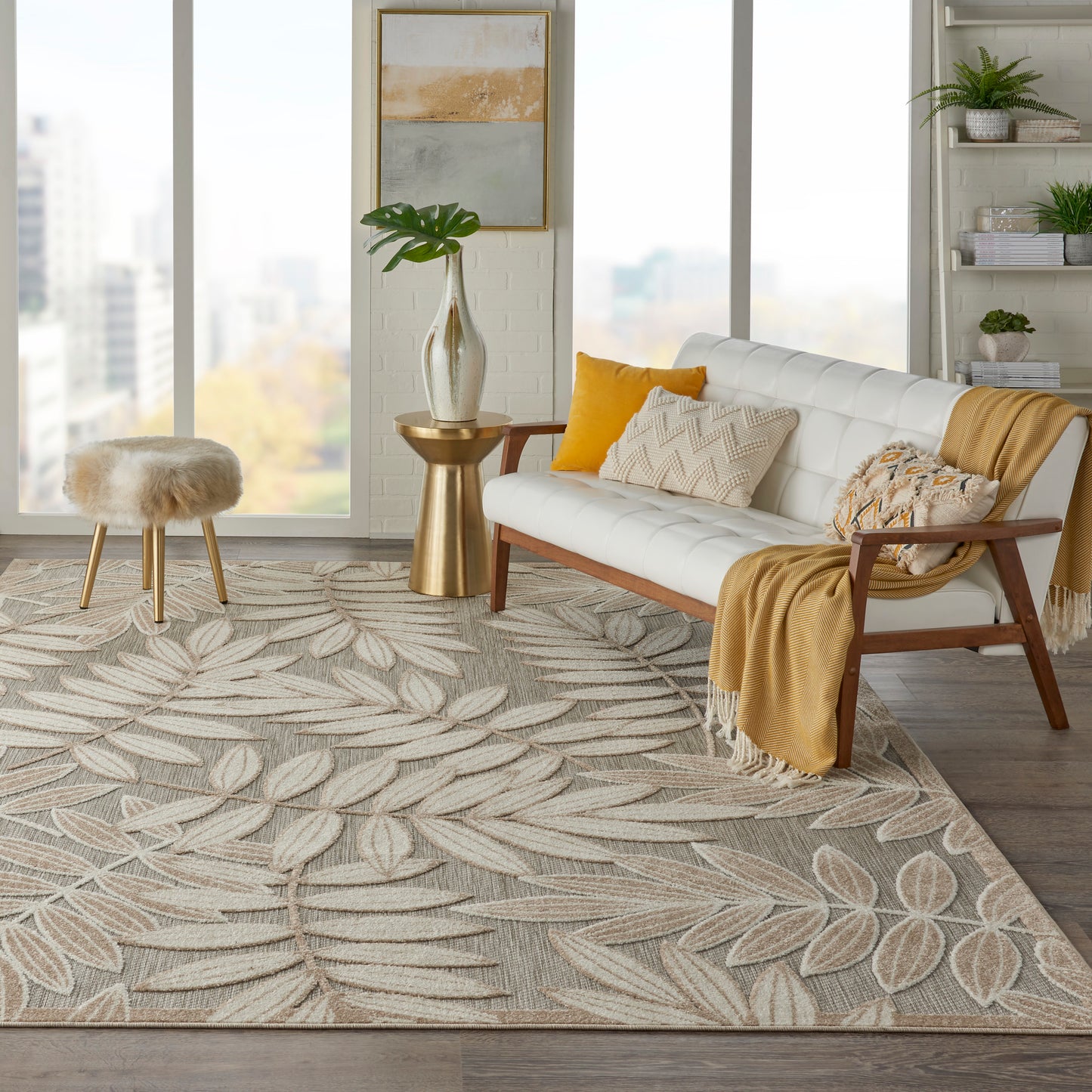 Nourison Aloha 9'6" x 13' Natural Tropical Rug