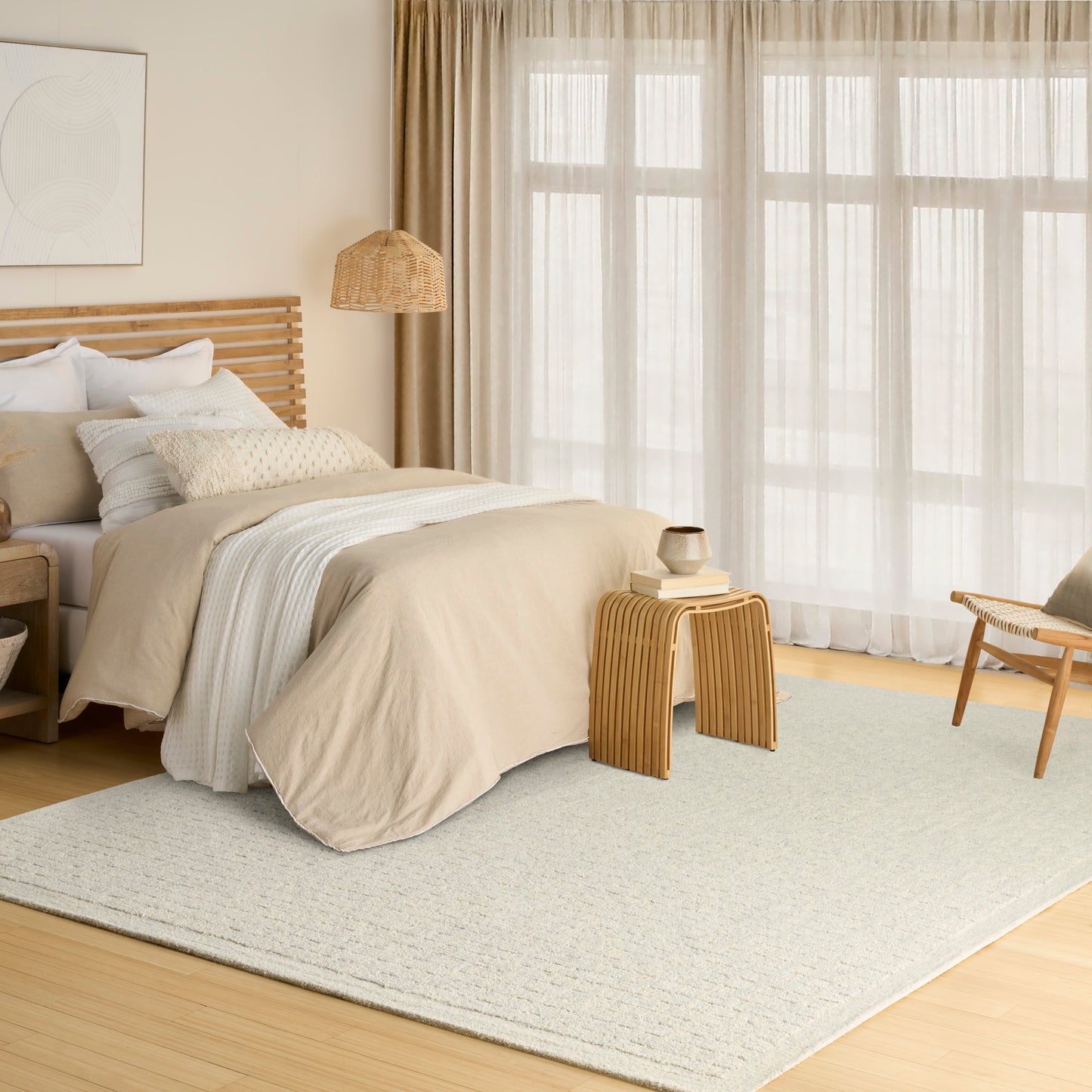 DKNY Pure Grids 7'9" x 9'9" Light Blue Contemporary Indoor Rug
