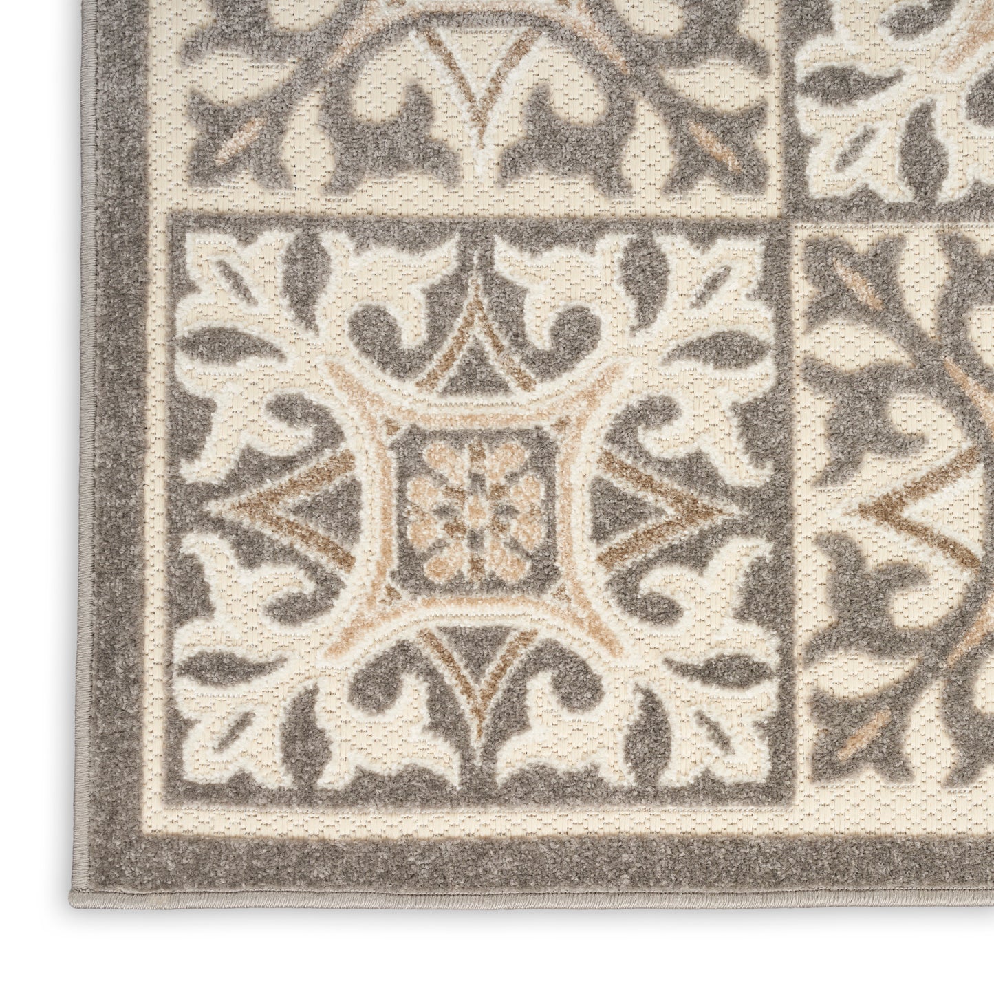 Nourison Aloha 5'3" x 7'5" Ivory Grey Contemporary Rug