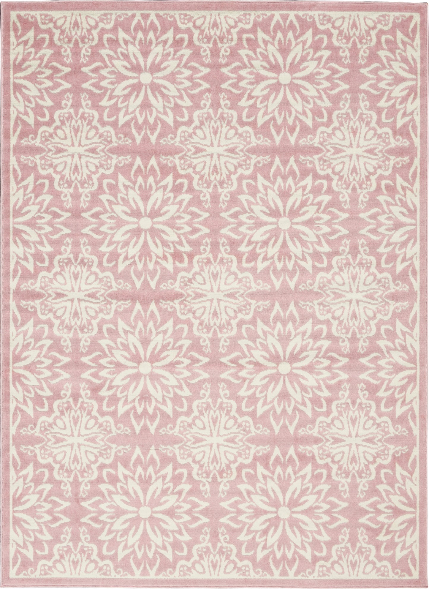 Nourison Jubilant 4' x 6' Ivory Pink Farmhouse Indoor Rug