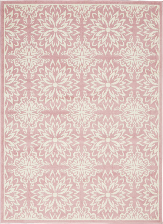 Nourison Jubilant 4' x 6' Ivory Pink Farmhouse Indoor Rug