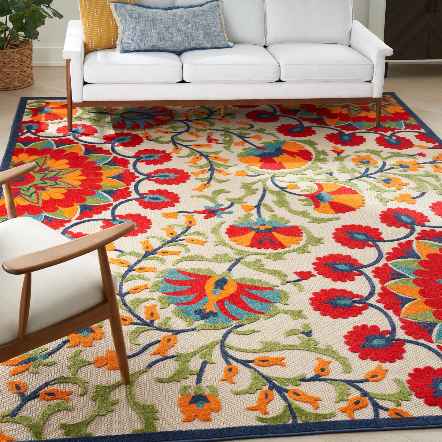 Nourison Aloha 9' x 12' Red Multicolor Transitional Rug
