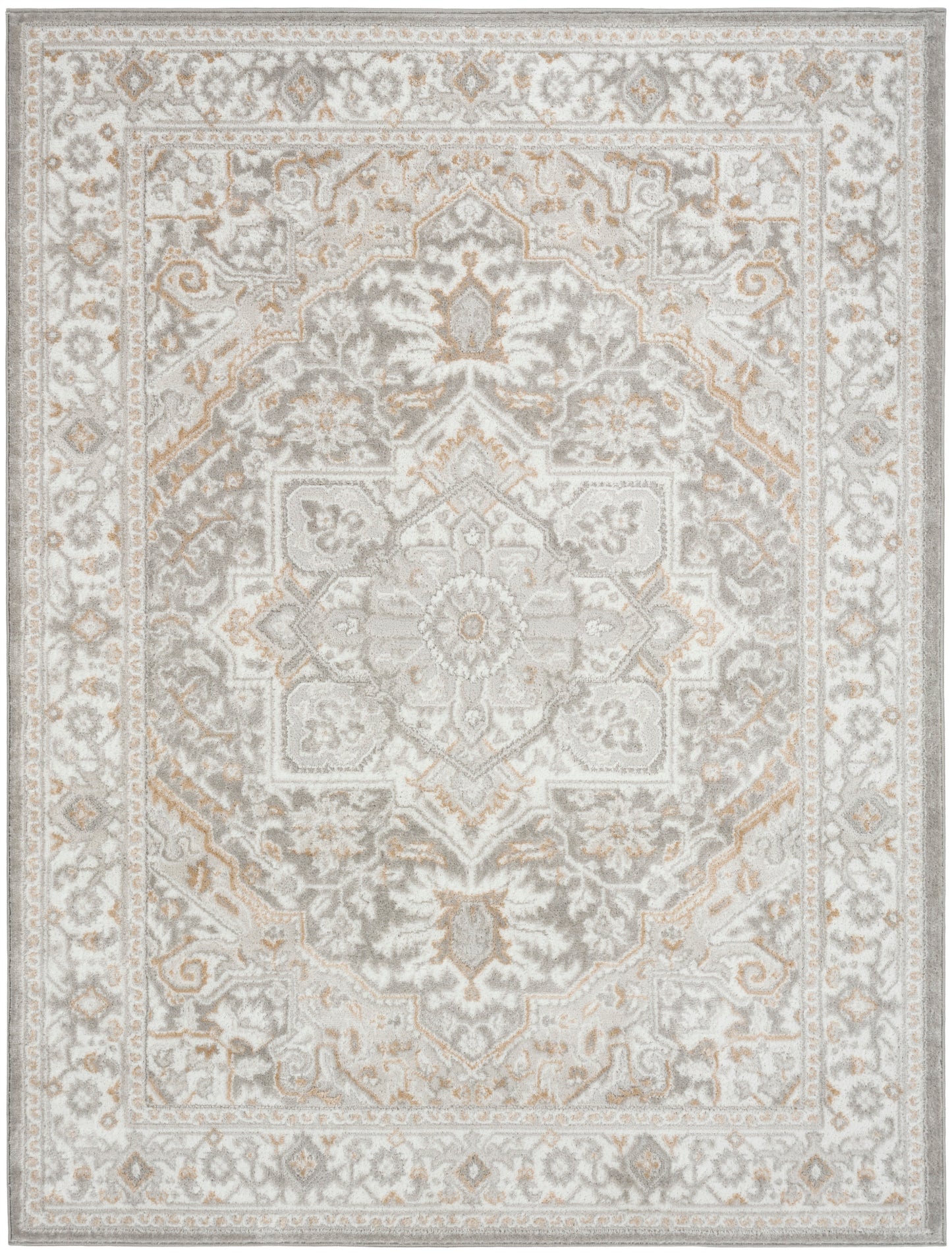 Nourison Dekor 5'3" x 7' Light Grey Vintage Indoor Rug