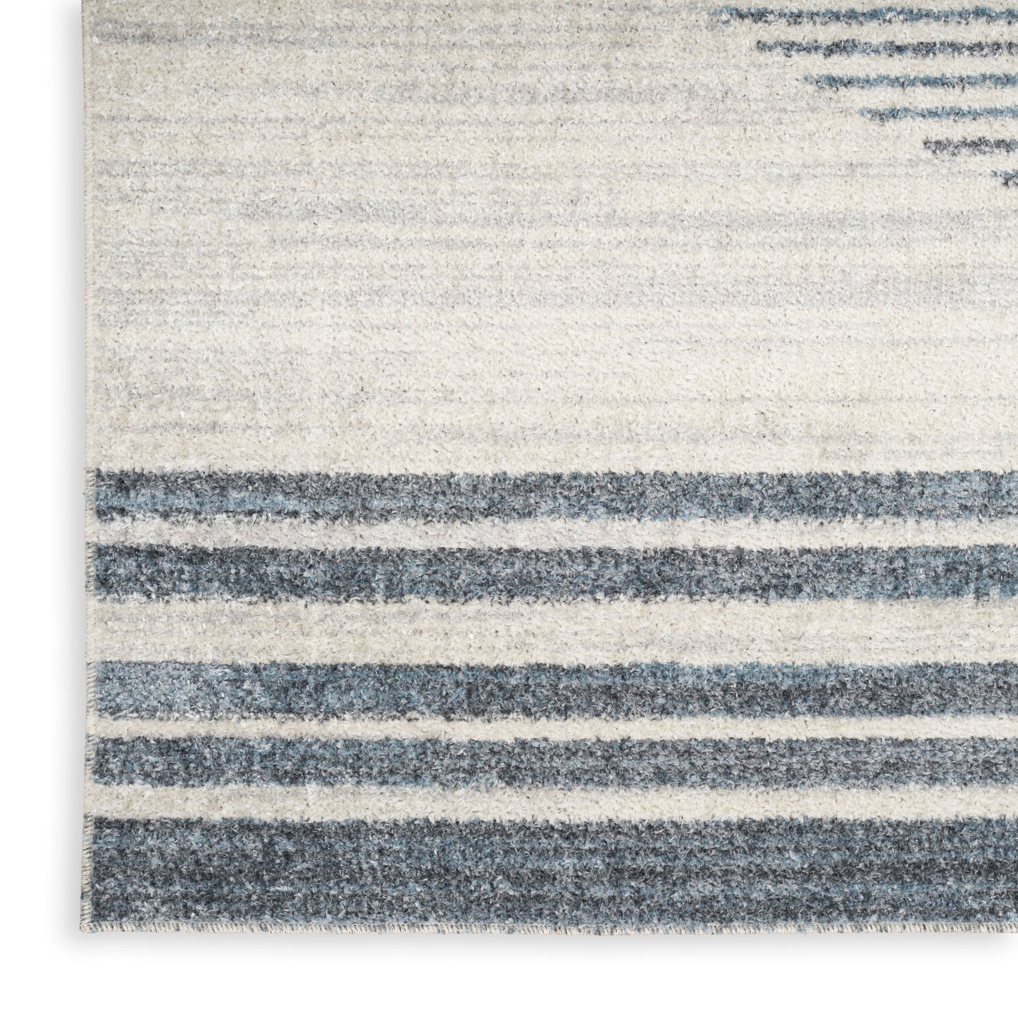 Nourison Astra Machine Washable 9' x 12' Ivory Blue Mid-Century Modern Indoor Rug