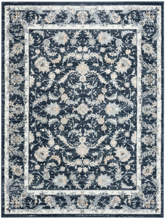 Nourison Dekor 5'3" x 7' Slate/Ivory Vintage Indoor Rug