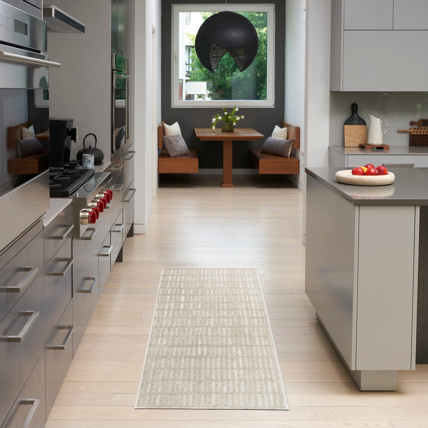Nourison Modern Comfort 2'2" x 6' Grey Ivory Scandinavian Indoor Rug