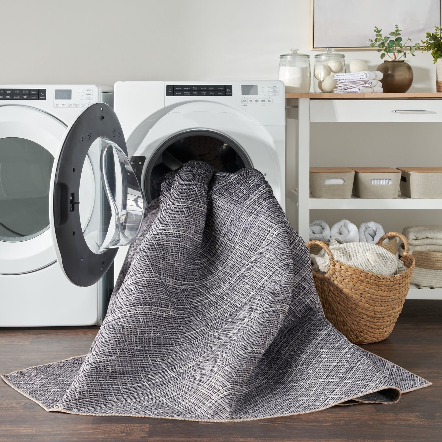 Nourison Nourison Washables 4' x 6' Grey Modern Indoor Rug