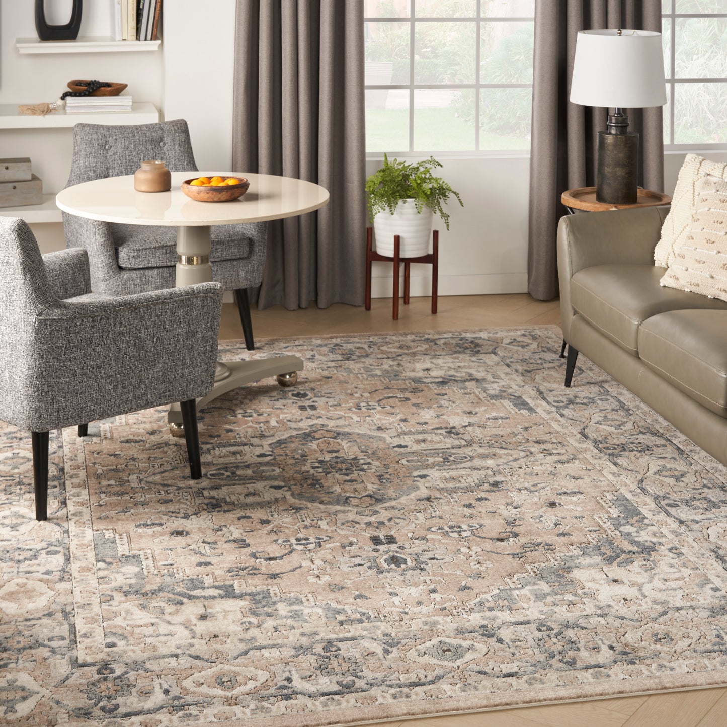 Nourison Quarry 6'7" x 9'6" Beige Grey Farmhouse Indoor Rug